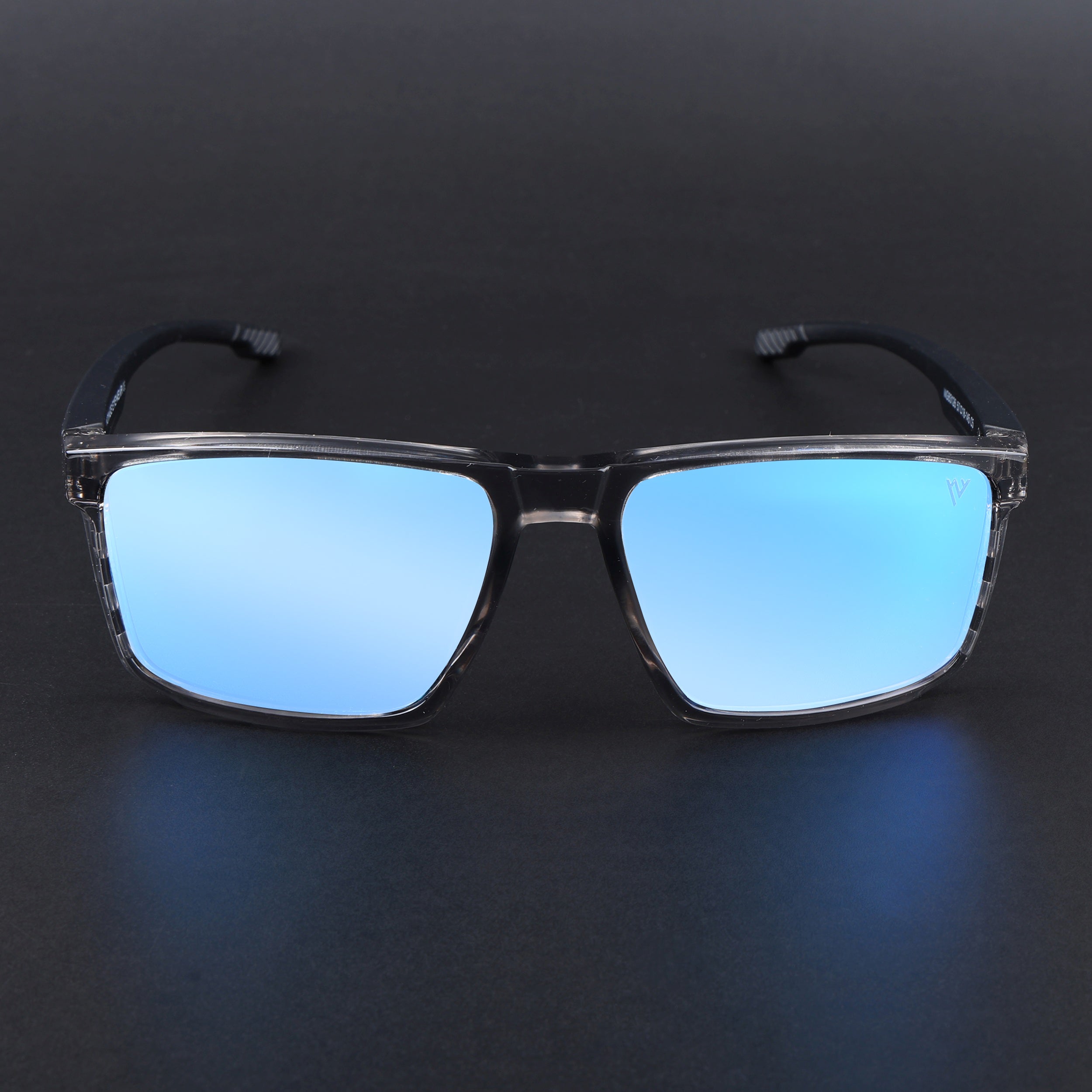 Wayfarer Polarized Sunglasses | Blue Lens | Grey Frame - PMG6768