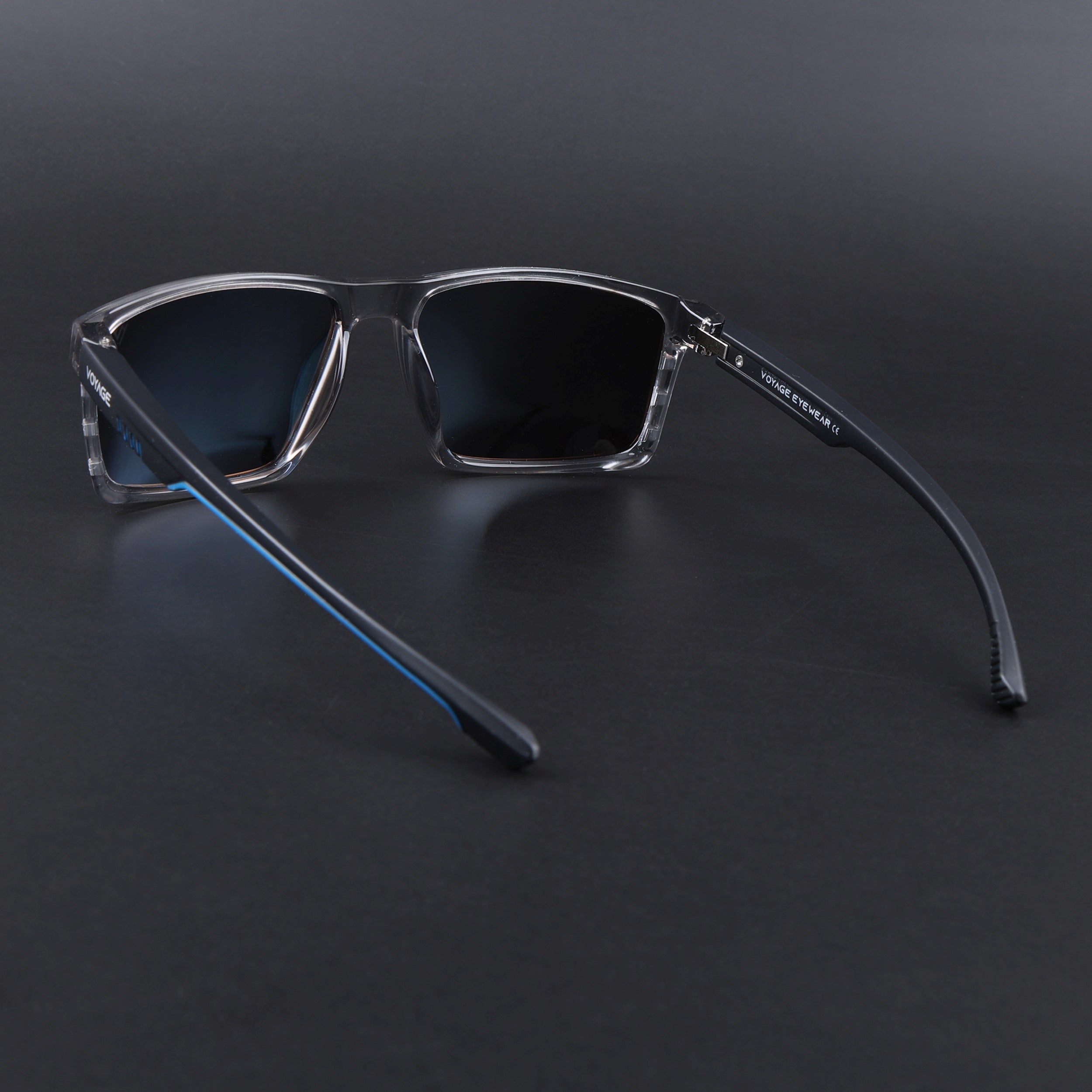 Wayfarer Polarized Sunglasses | Blue Lens | Grey Frame - PMG6768