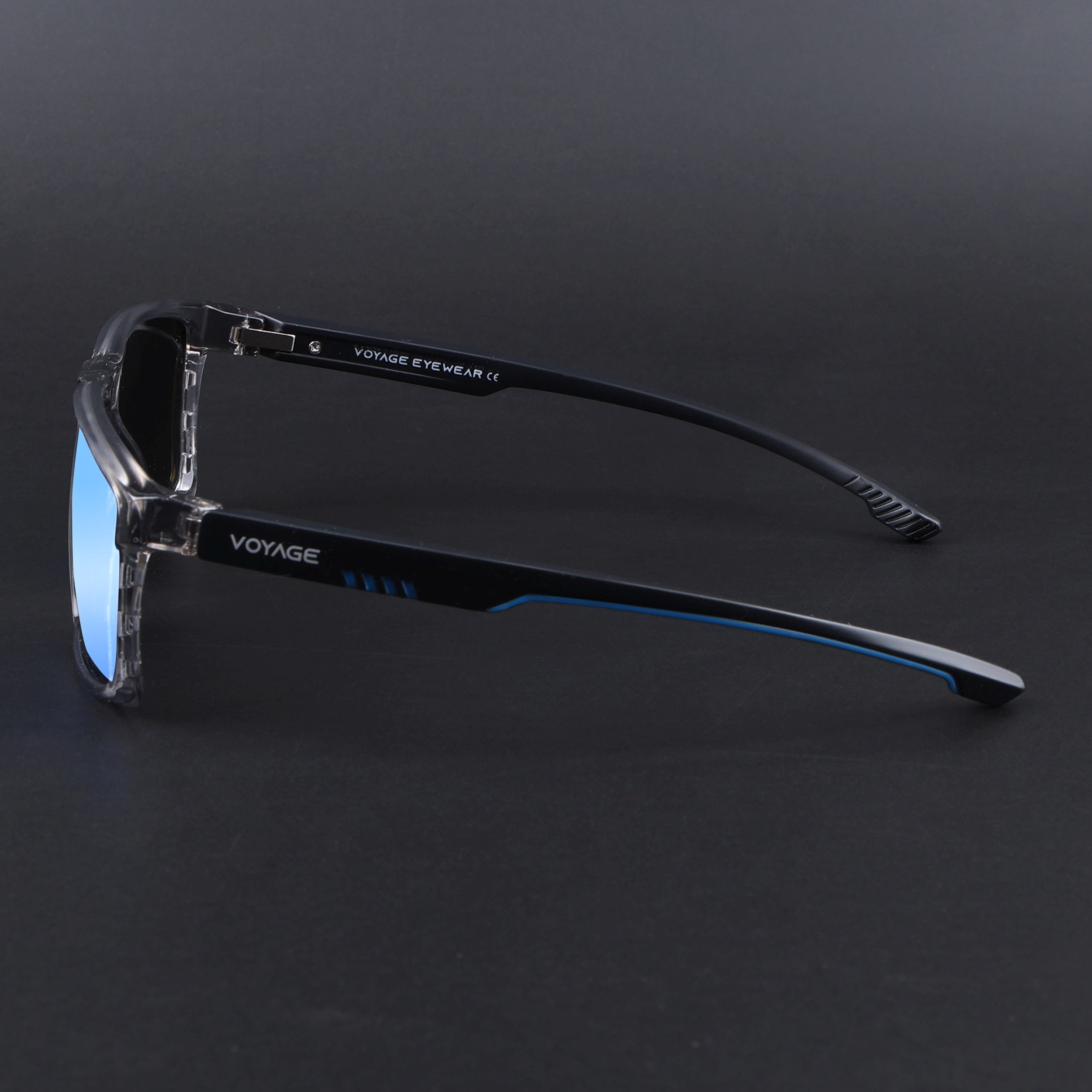Wayfarer Polarized Sunglasses | Blue Lens | Grey Frame - PMG6768