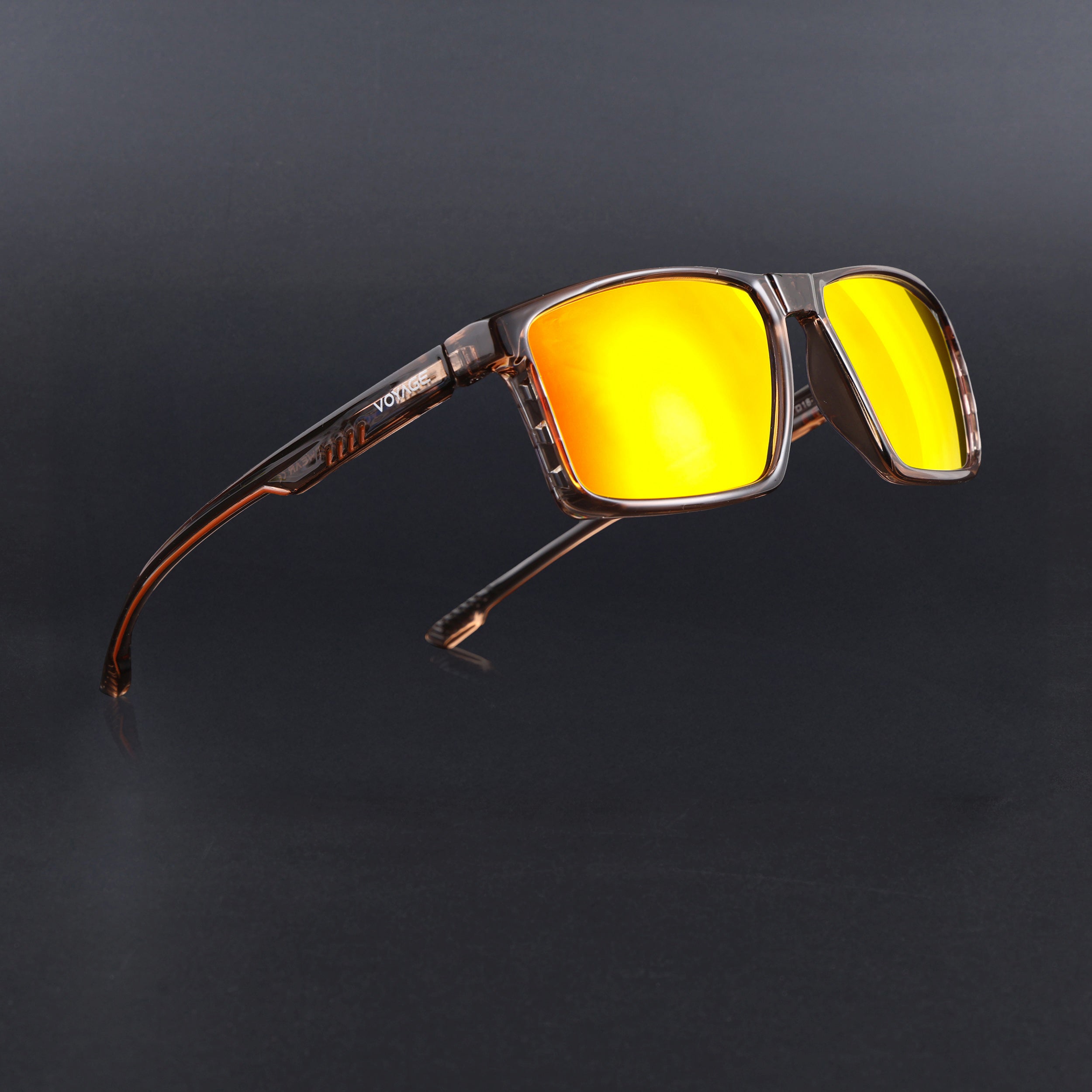 Wayfarer Polarized Sunglasses | Orange Lens | Brown Frame - PMG6769