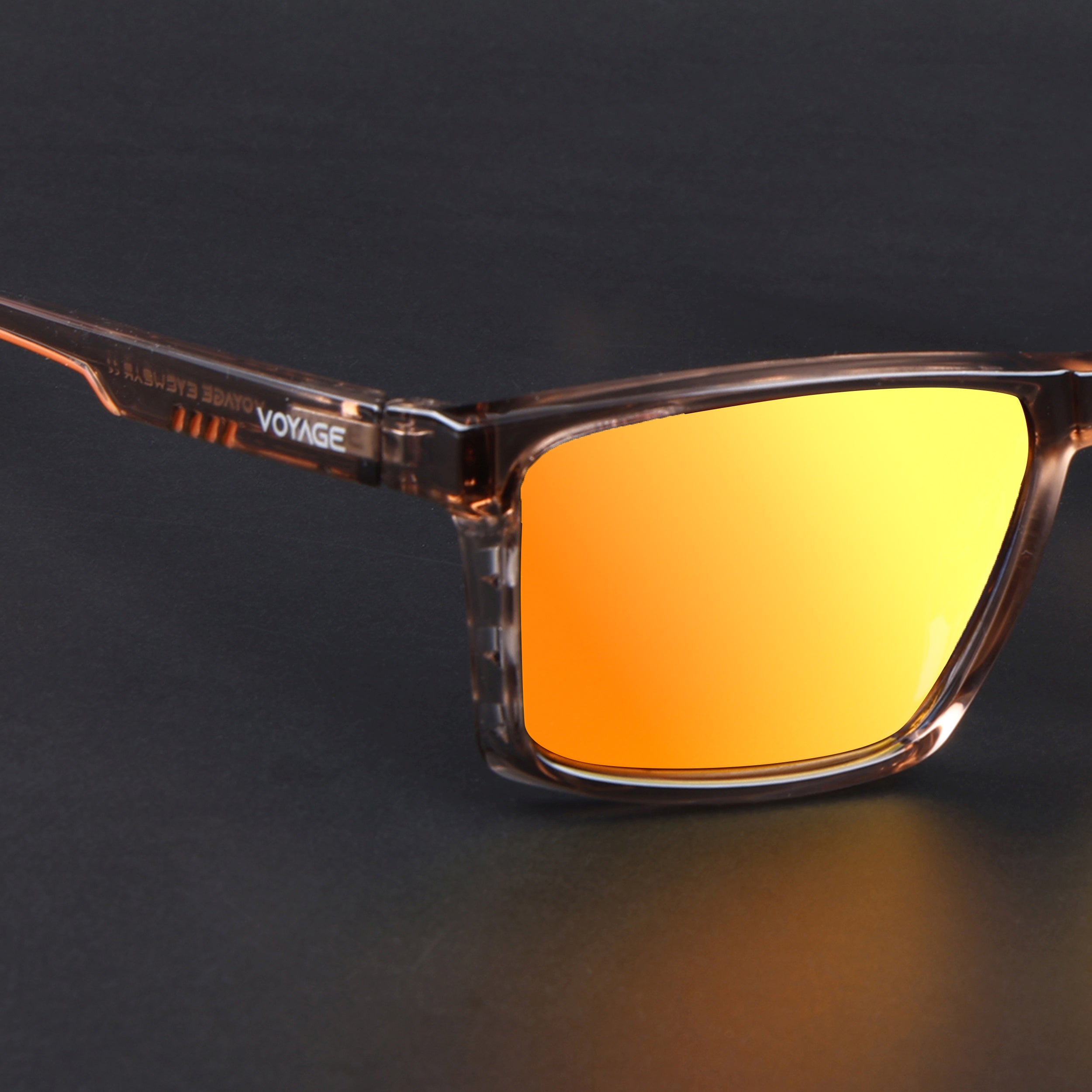 Wayfarer Polarized Sunglasses | Orange Lens | Brown Frame - PMG6769