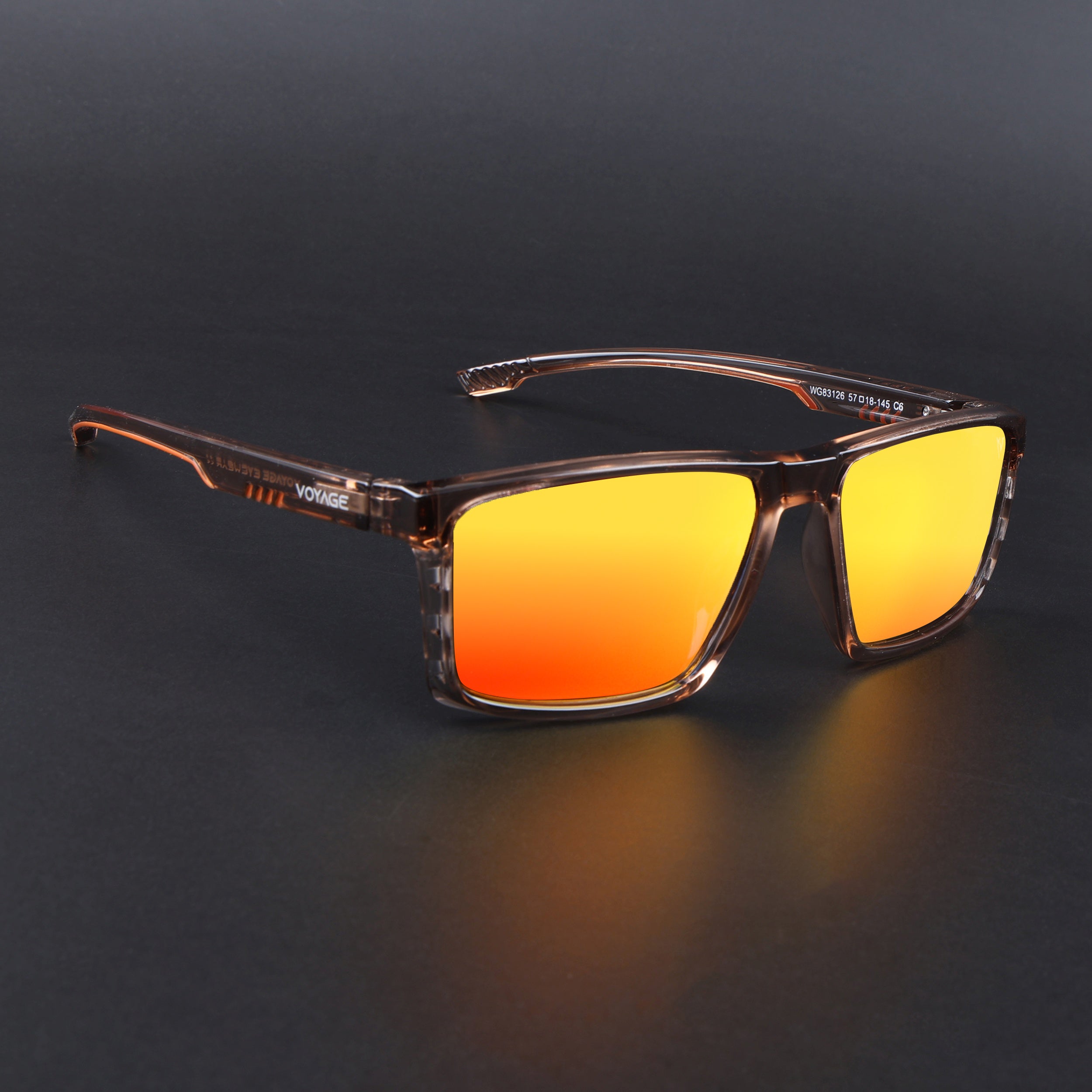 Wayfarer Polarized Sunglasses | Orange Lens | Brown Frame - PMG6769