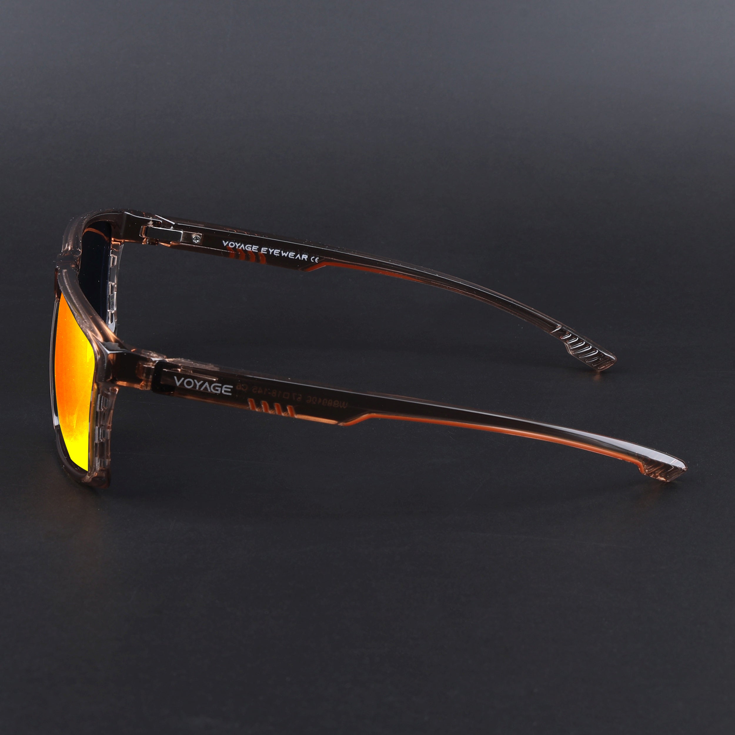 Wayfarer Polarized Sunglasses | Orange Lens | Brown Frame - PMG6769