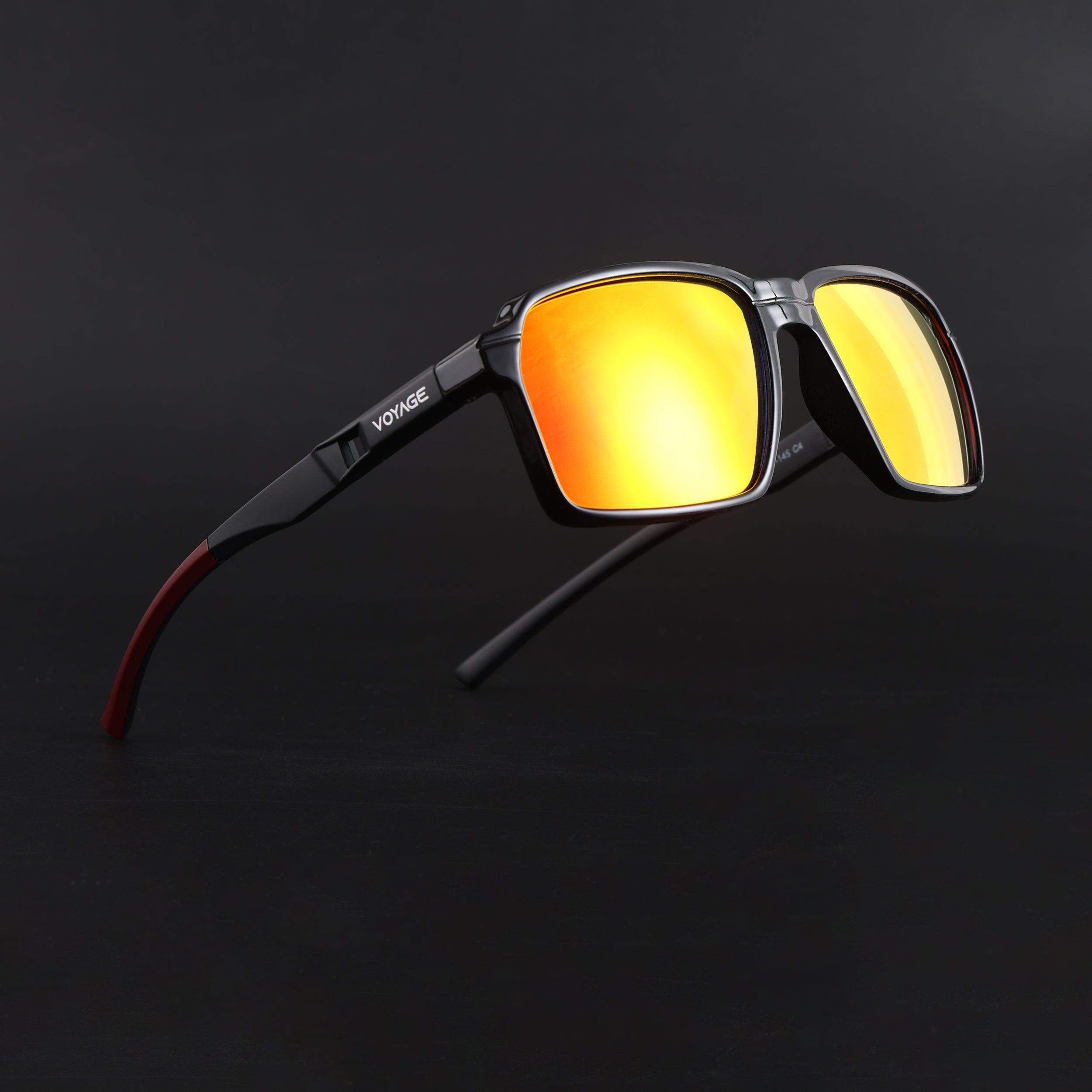 Wayfarer Polarized Sunglasses | Orange Lens | Shine Black Frame - PMG6772