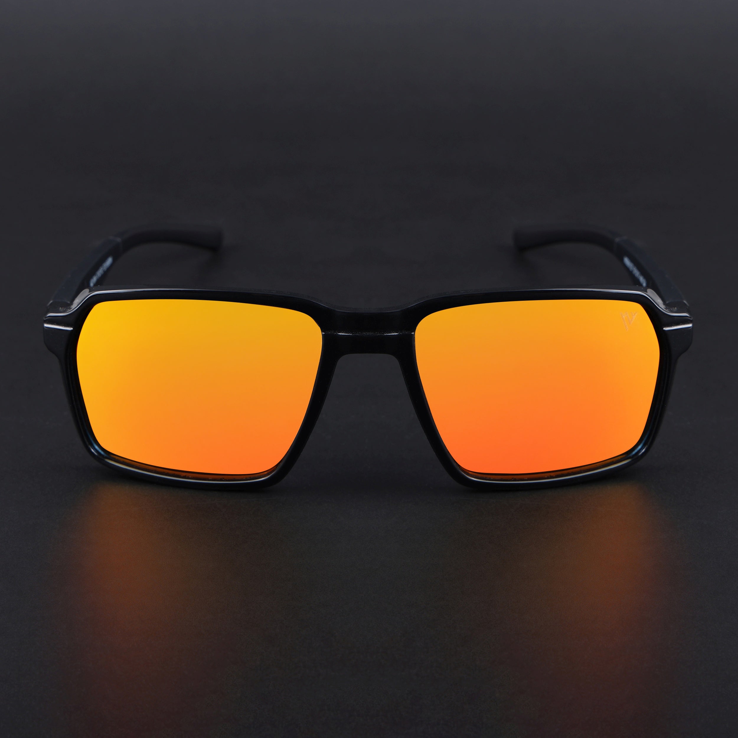 Wayfarer Polarized Sunglasses | Orange Lens | Shine Black Frame - PMG6772