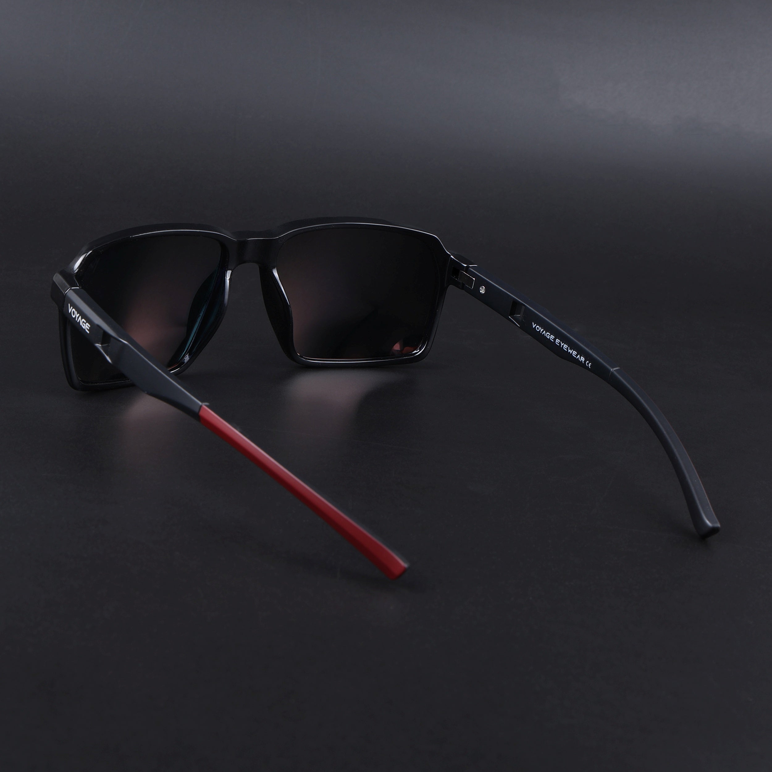 Wayfarer Polarized Sunglasses | Orange Lens | Shine Black Frame - PMG6772