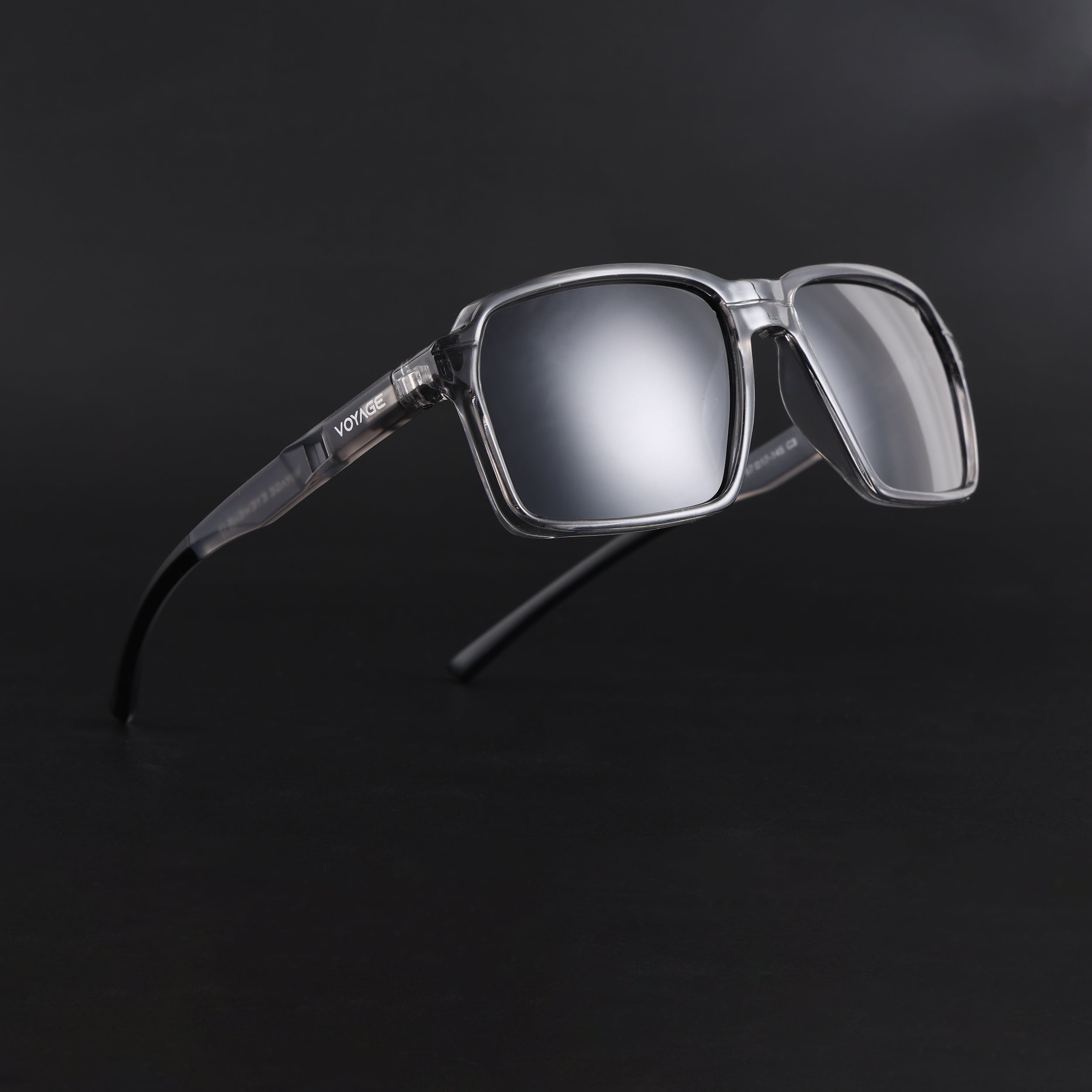 Wayfarer Polarized Sunglasses | Black Lens | Grey Frame - PMG6773