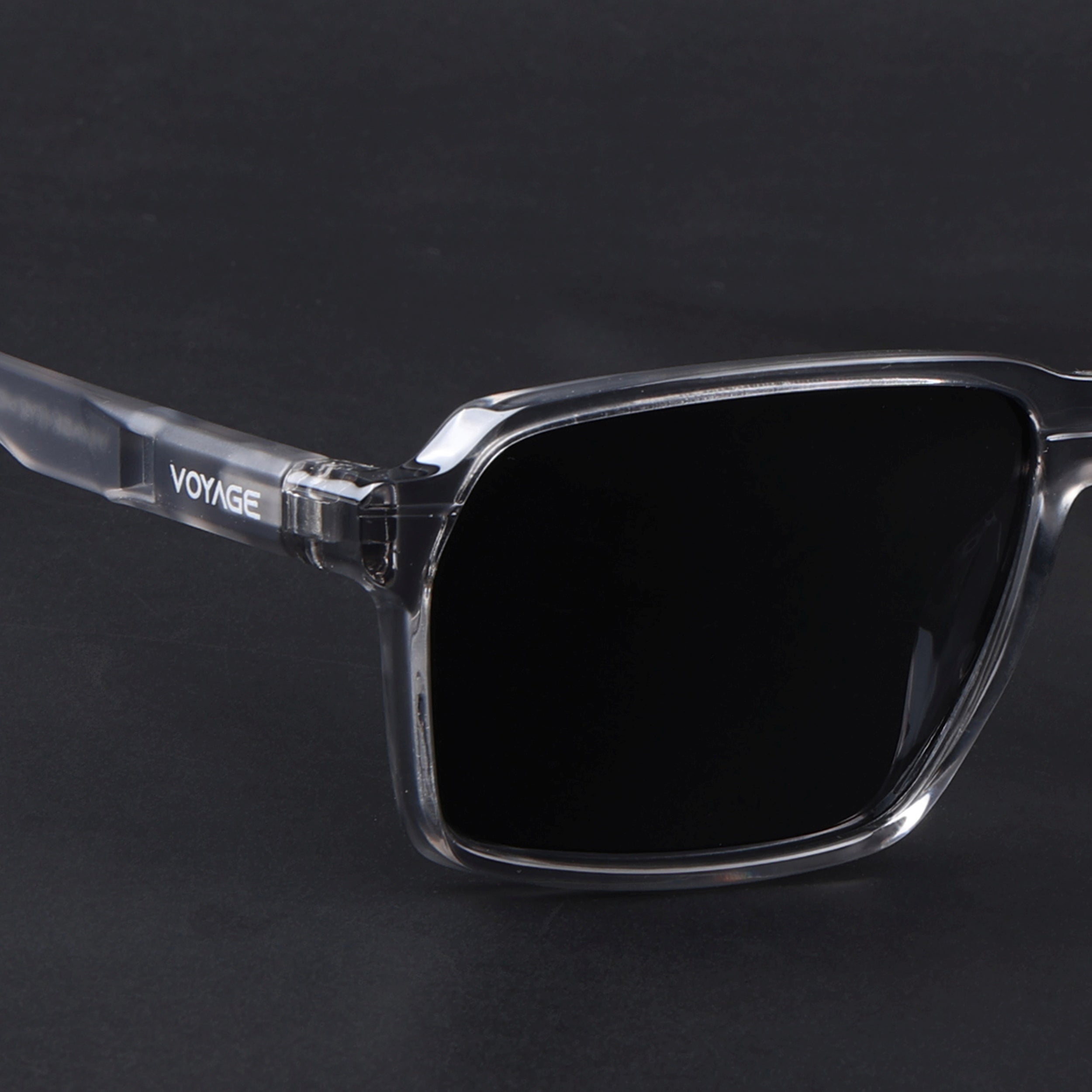 Wayfarer Polarized Sunglasses | Black Lens | Grey Frame - PMG6773