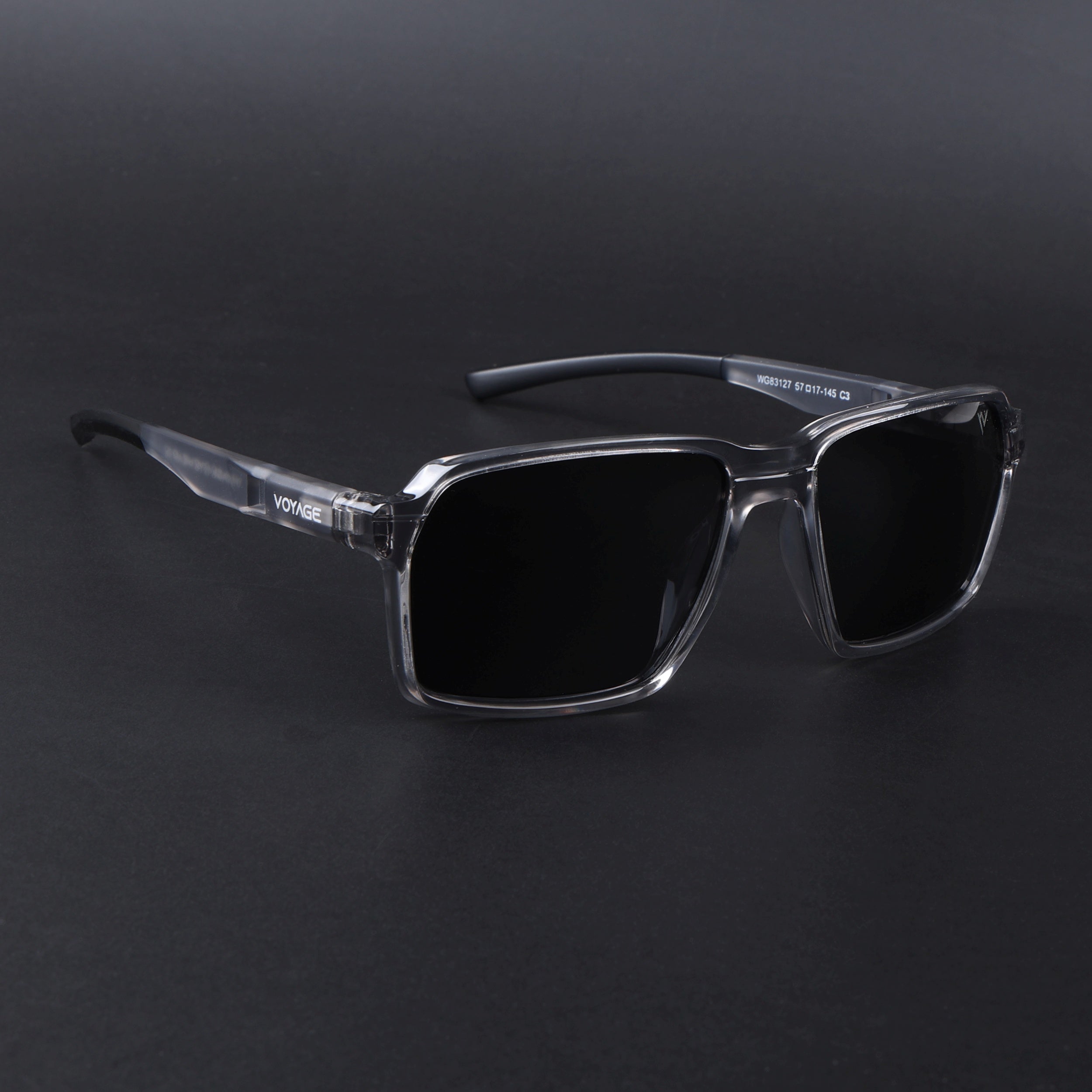 Wayfarer Polarized Sunglasses | Black Lens | Grey Frame - PMG6773
