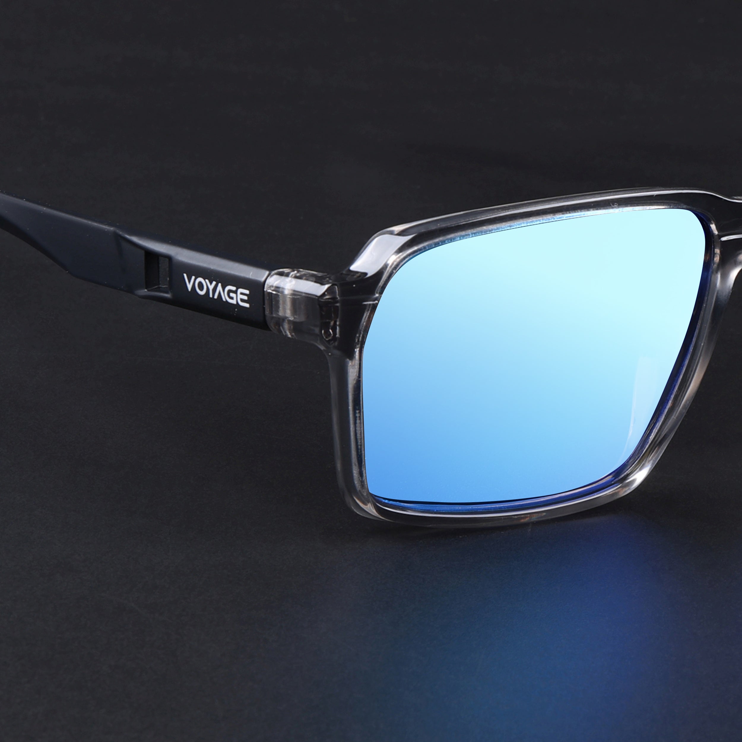 Wayfarer Polarized Sunglasses | Blue Lens | Grey Frame - PMG6774