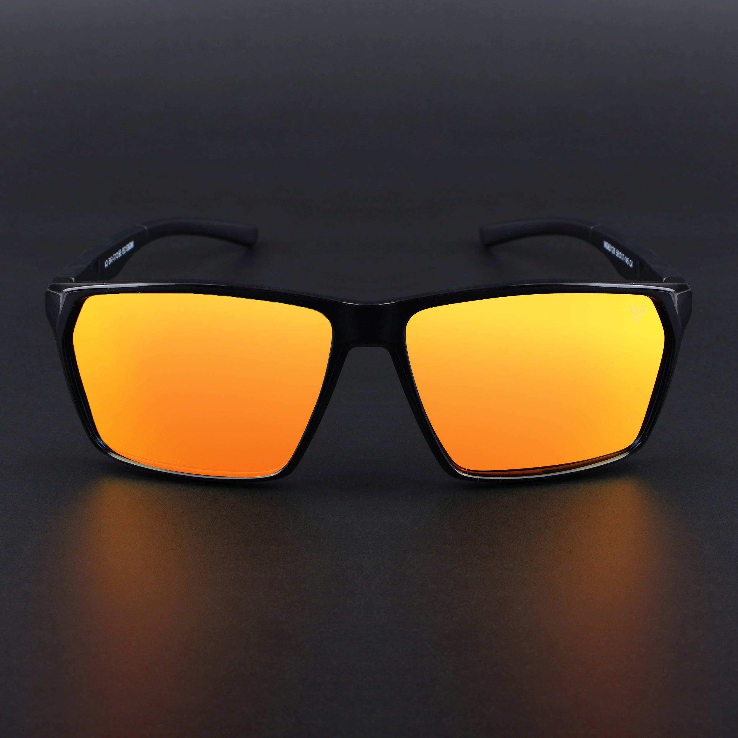 Wayfarer Polarized Sunglasses Orange Lens | Shine Black Frame - PMG6778