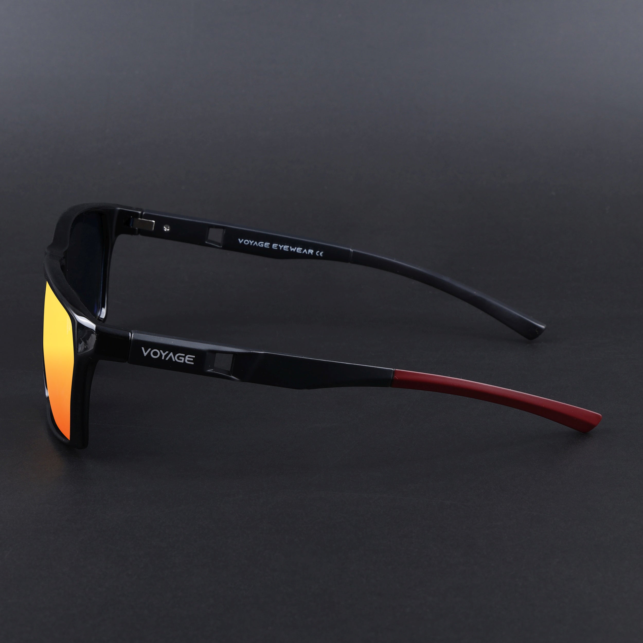 Wayfarer Polarized Sunglasses Orange Lens | Shine Black Frame - PMG6778