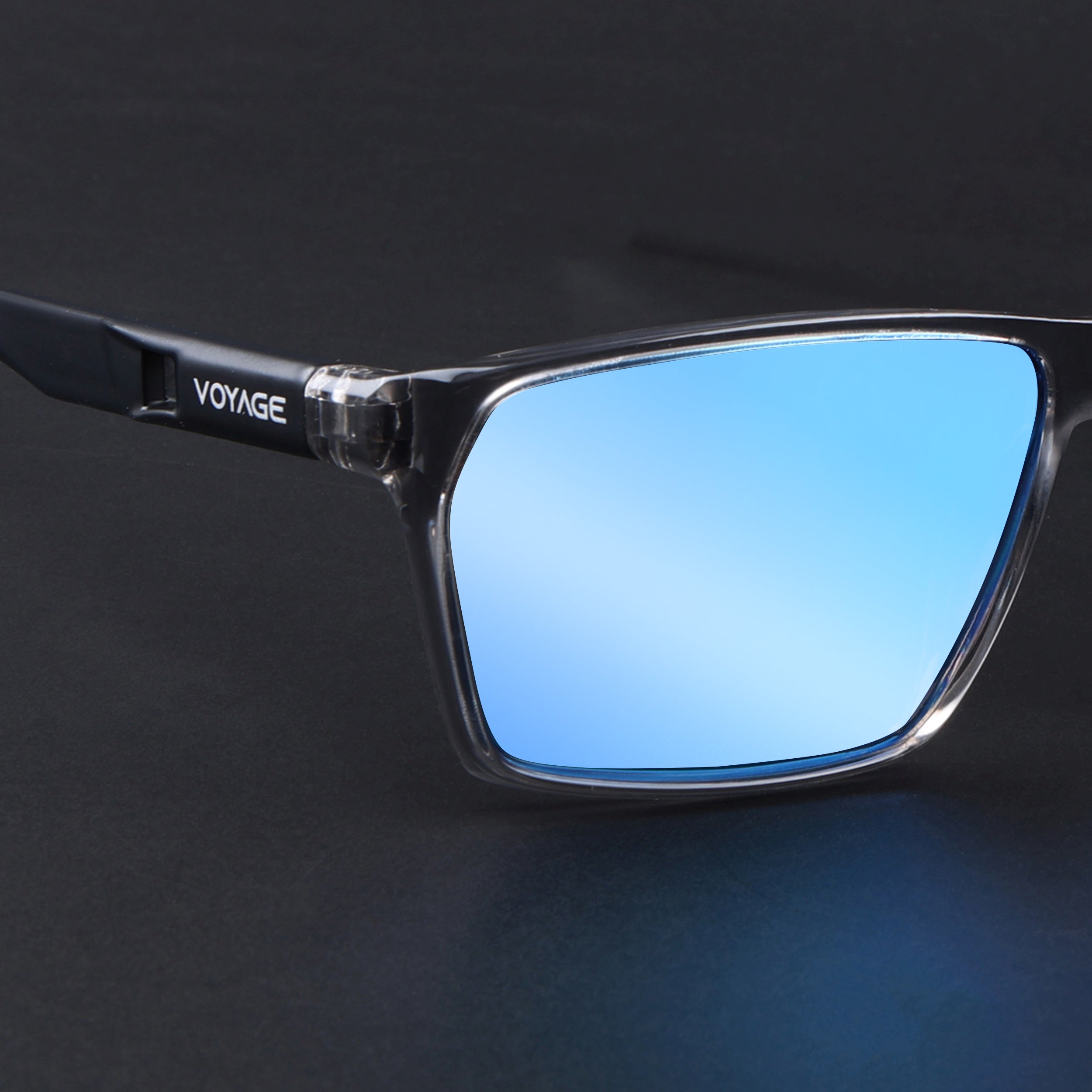 Wayfarer Polarized Sunglasses | Blue Lens | Grey Frame - PMG6780