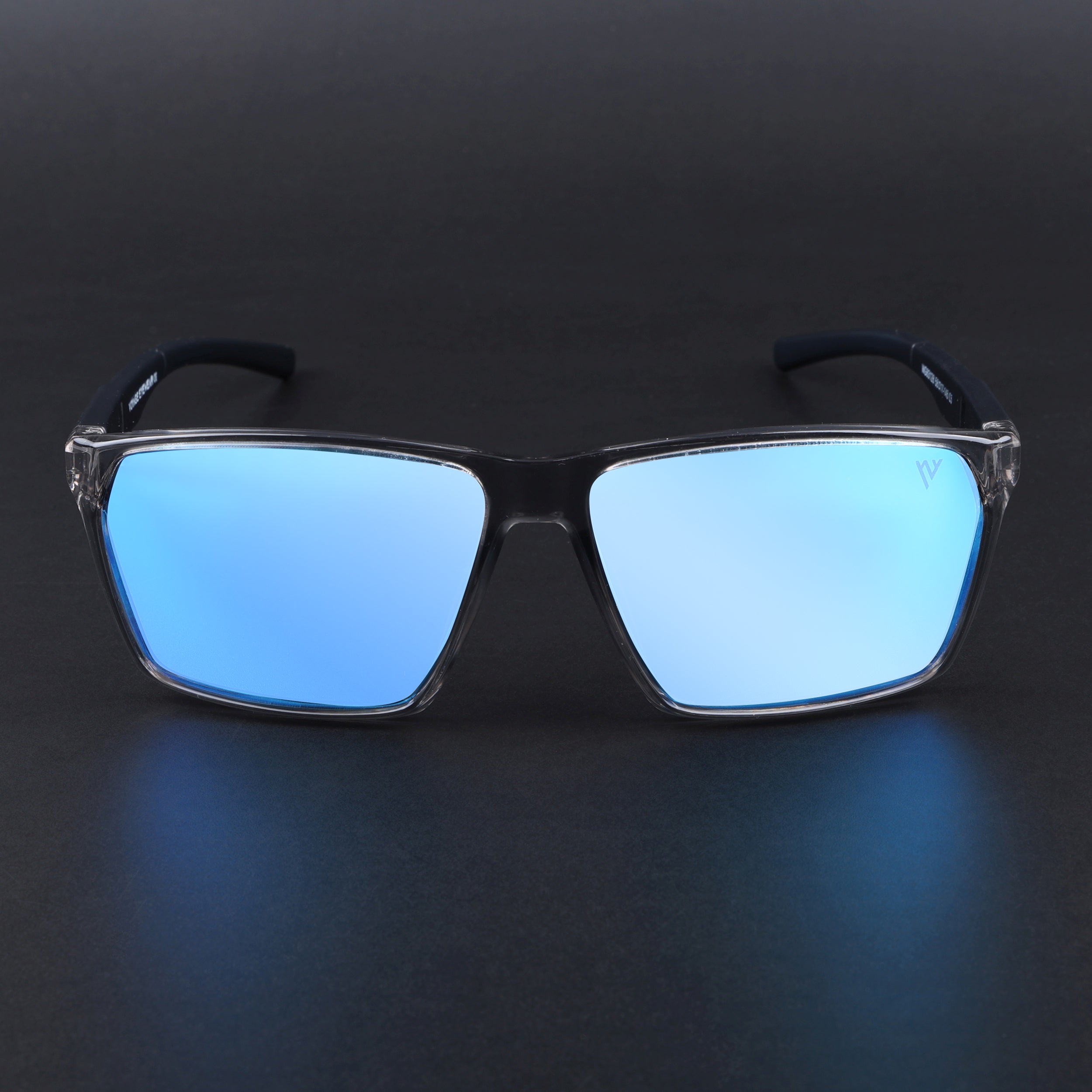 Wayfarer Polarized Sunglasses | Blue Lens | Grey Frame - PMG6780