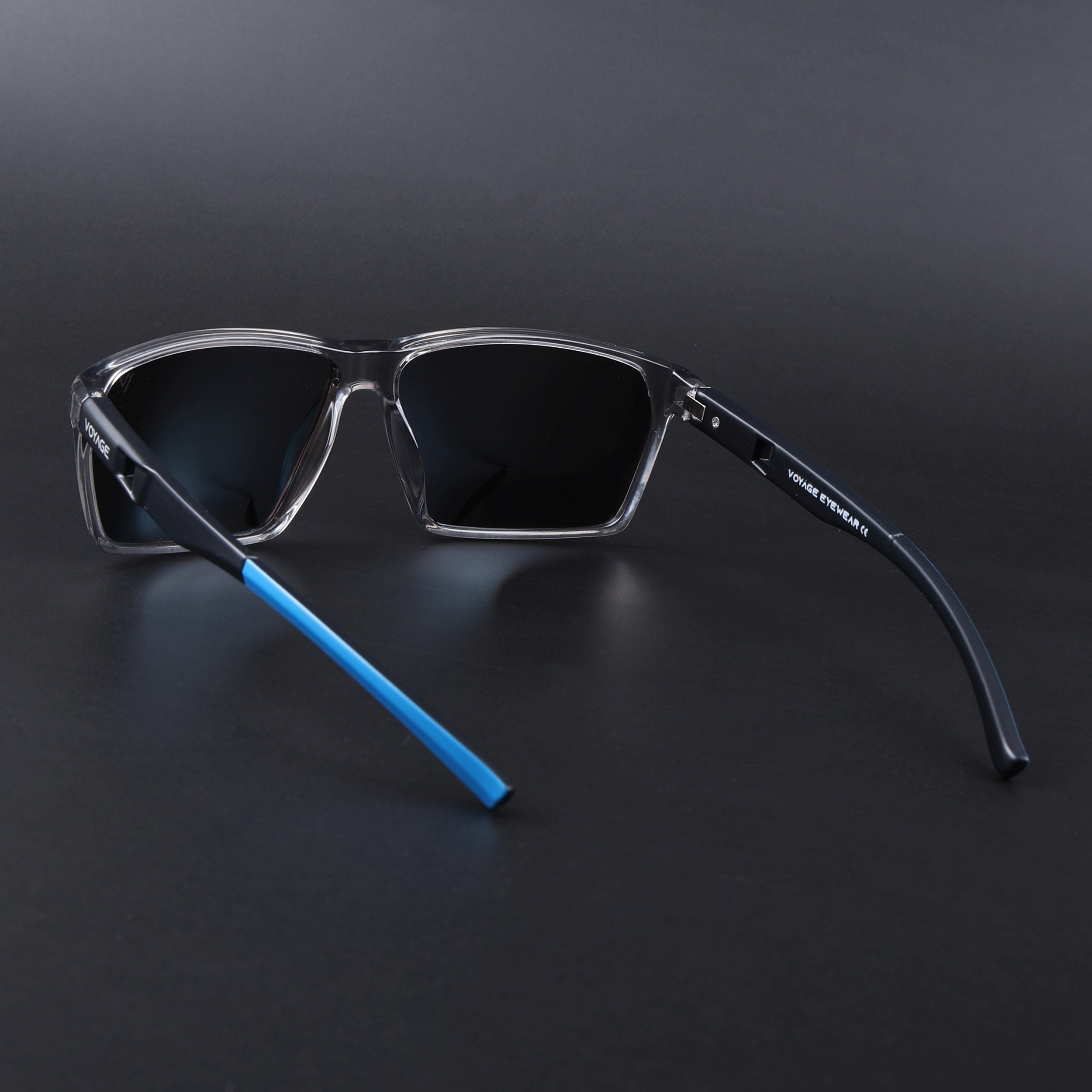 Wayfarer Polarized Sunglasses | Blue Lens | Grey Frame - PMG6780