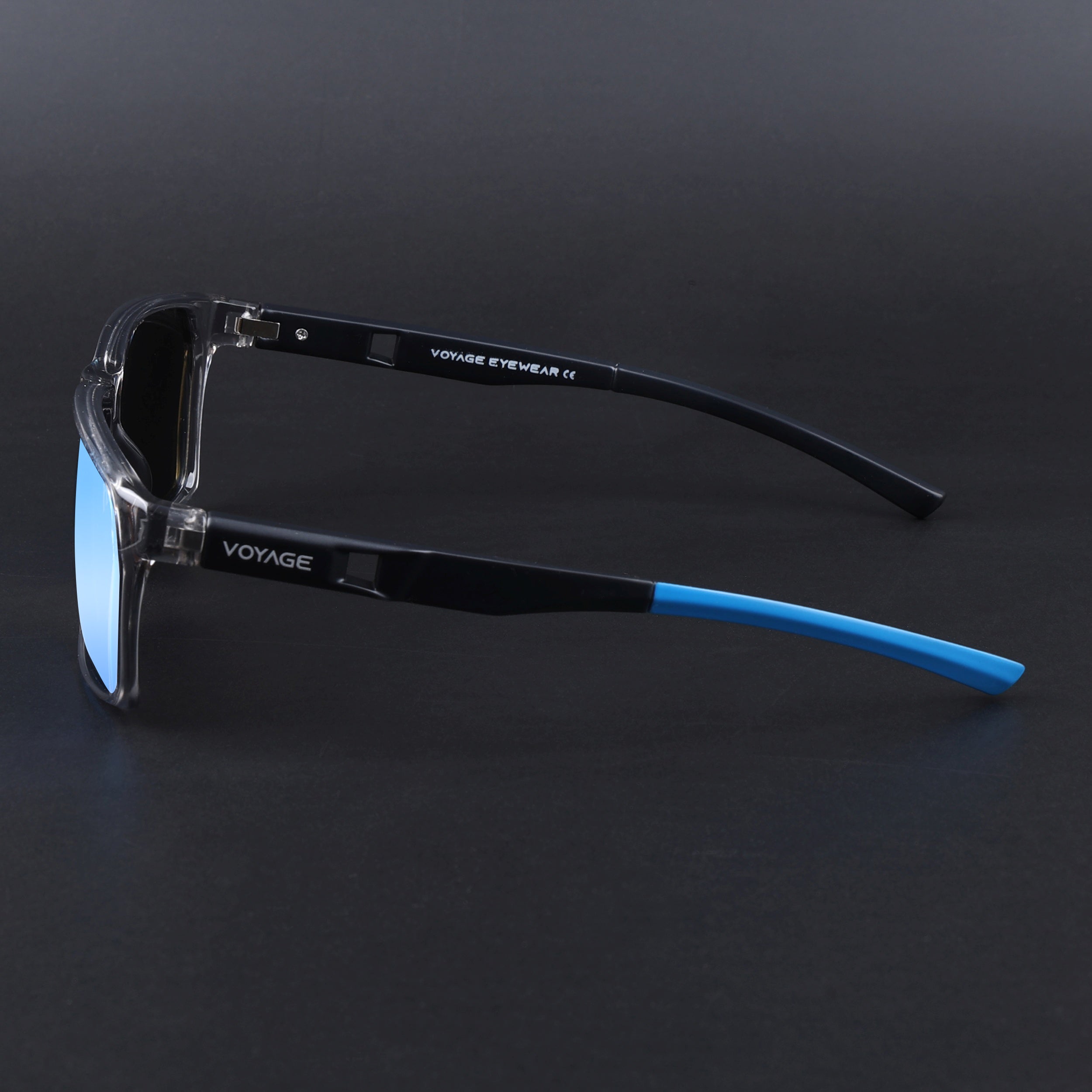 Wayfarer Polarized Sunglasses | Blue Lens | Grey Frame - PMG6780