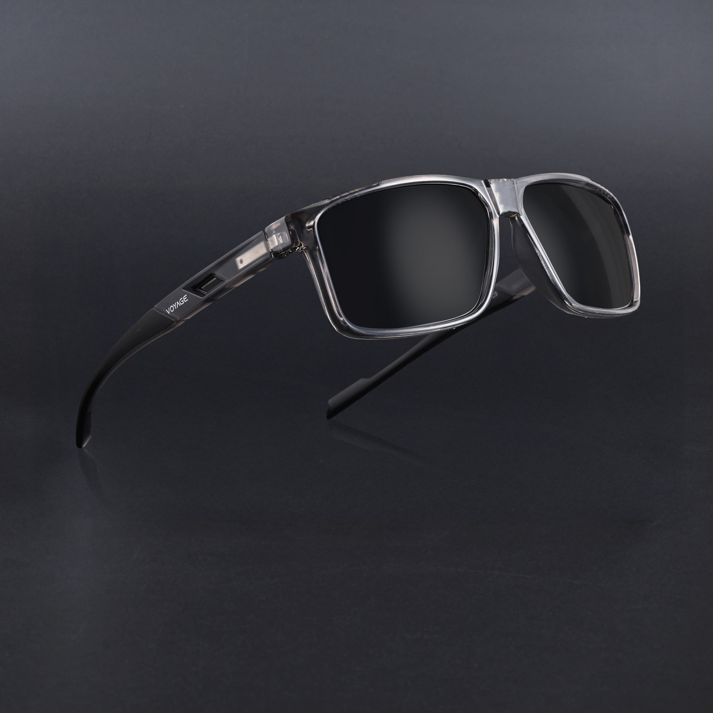 Wayfarer Polarized Sunglasses | Black Lens | Grey Frame - PMG6784