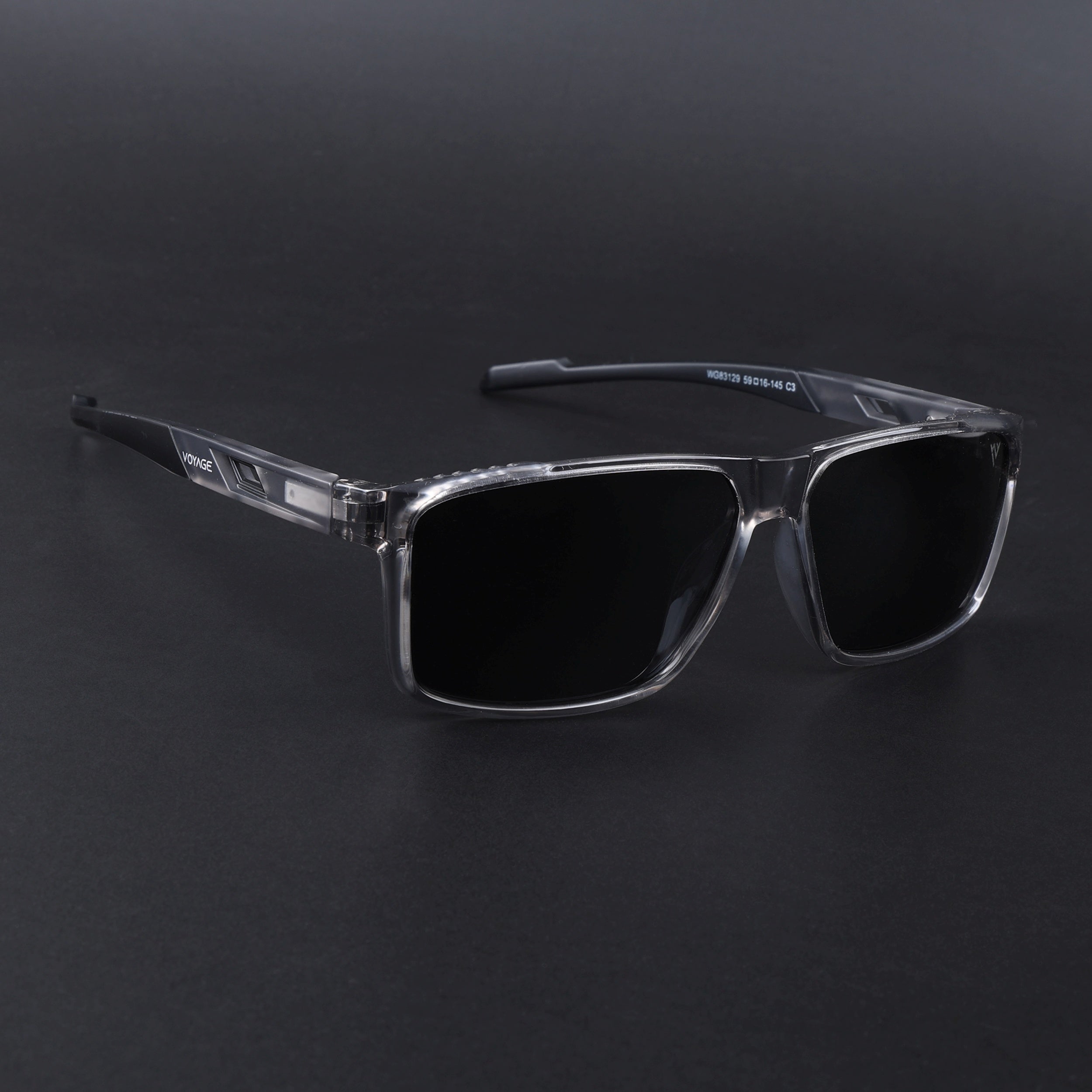 Wayfarer Polarized Sunglasses | Black Lens | Grey Frame - PMG6784