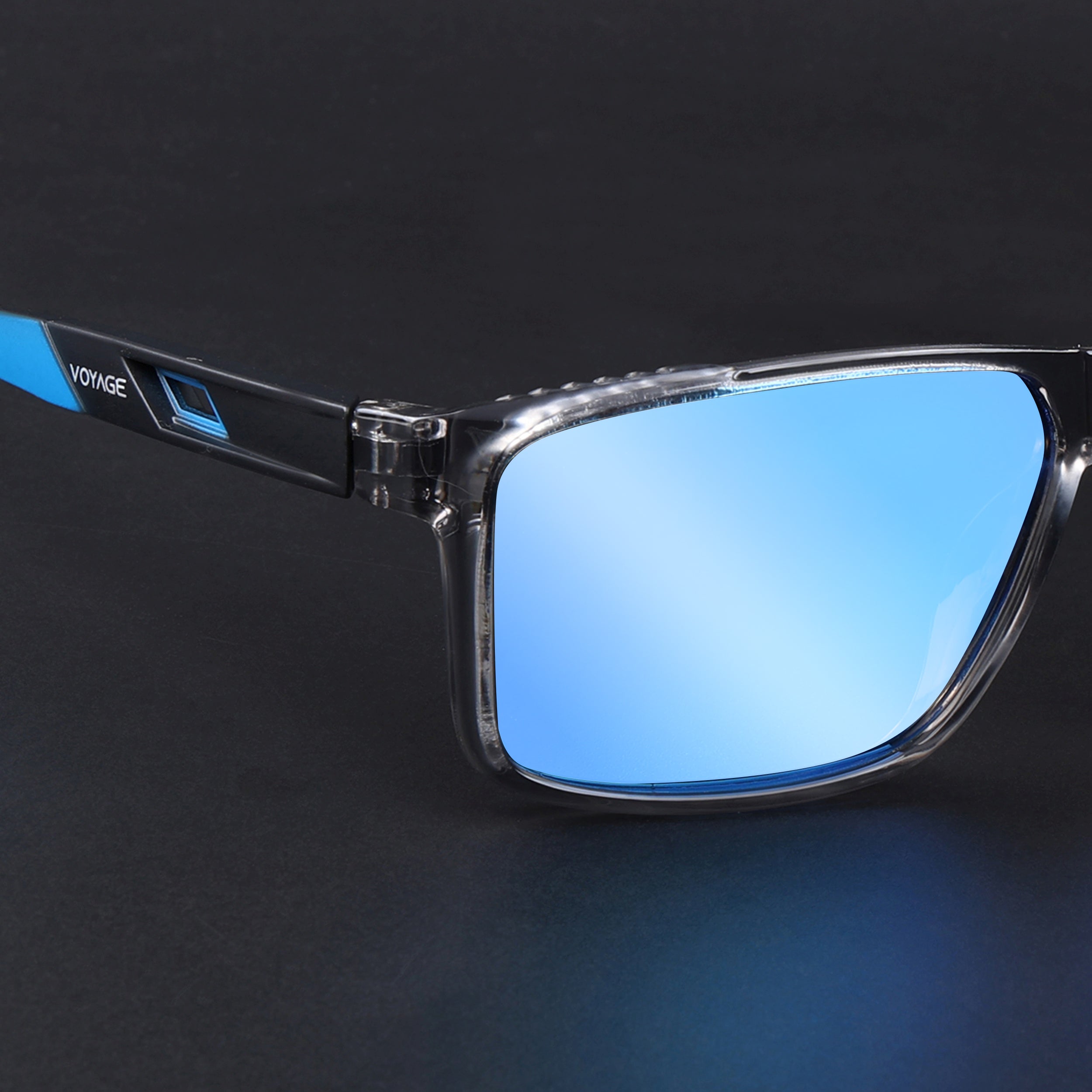 Wayfarer Polarized Sunglasses | Blue Lens | Grey Frame - PMG6785