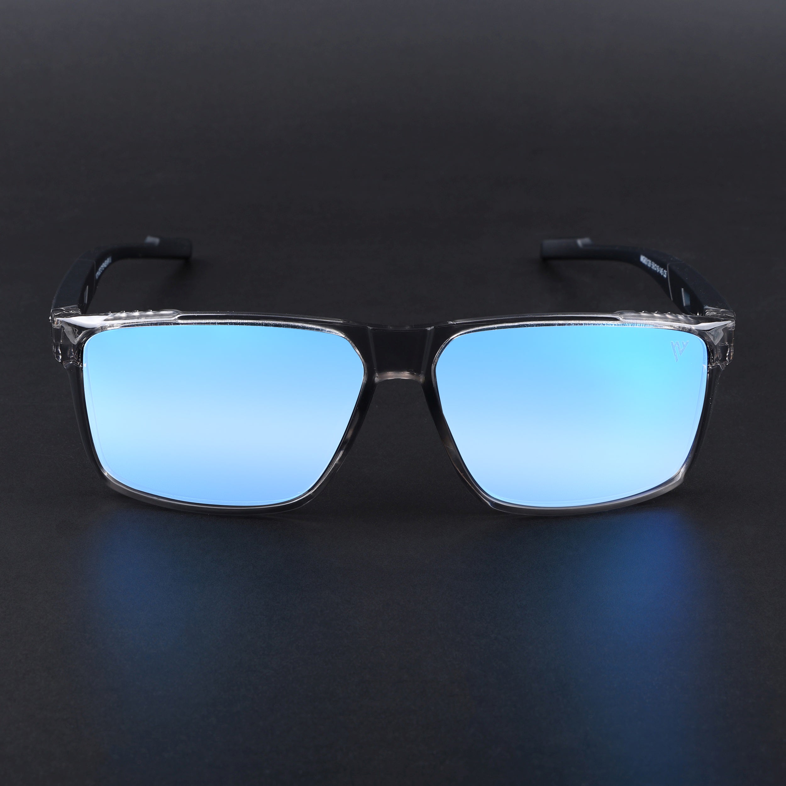 Wayfarer Polarized Sunglasses | Blue Lens | Grey Frame - PMG6785