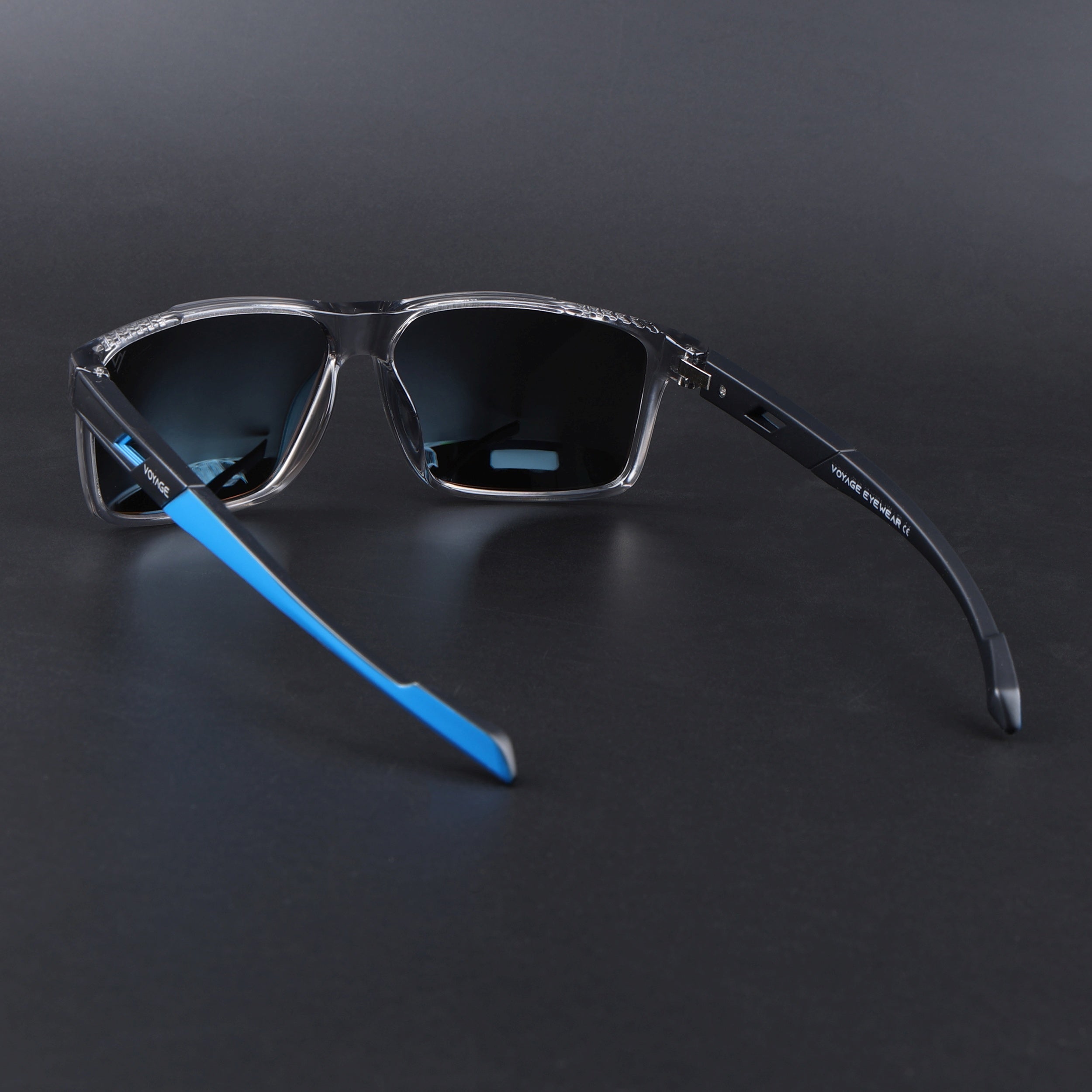 Wayfarer Polarized Sunglasses | Blue Lens | Grey Frame - PMG6785