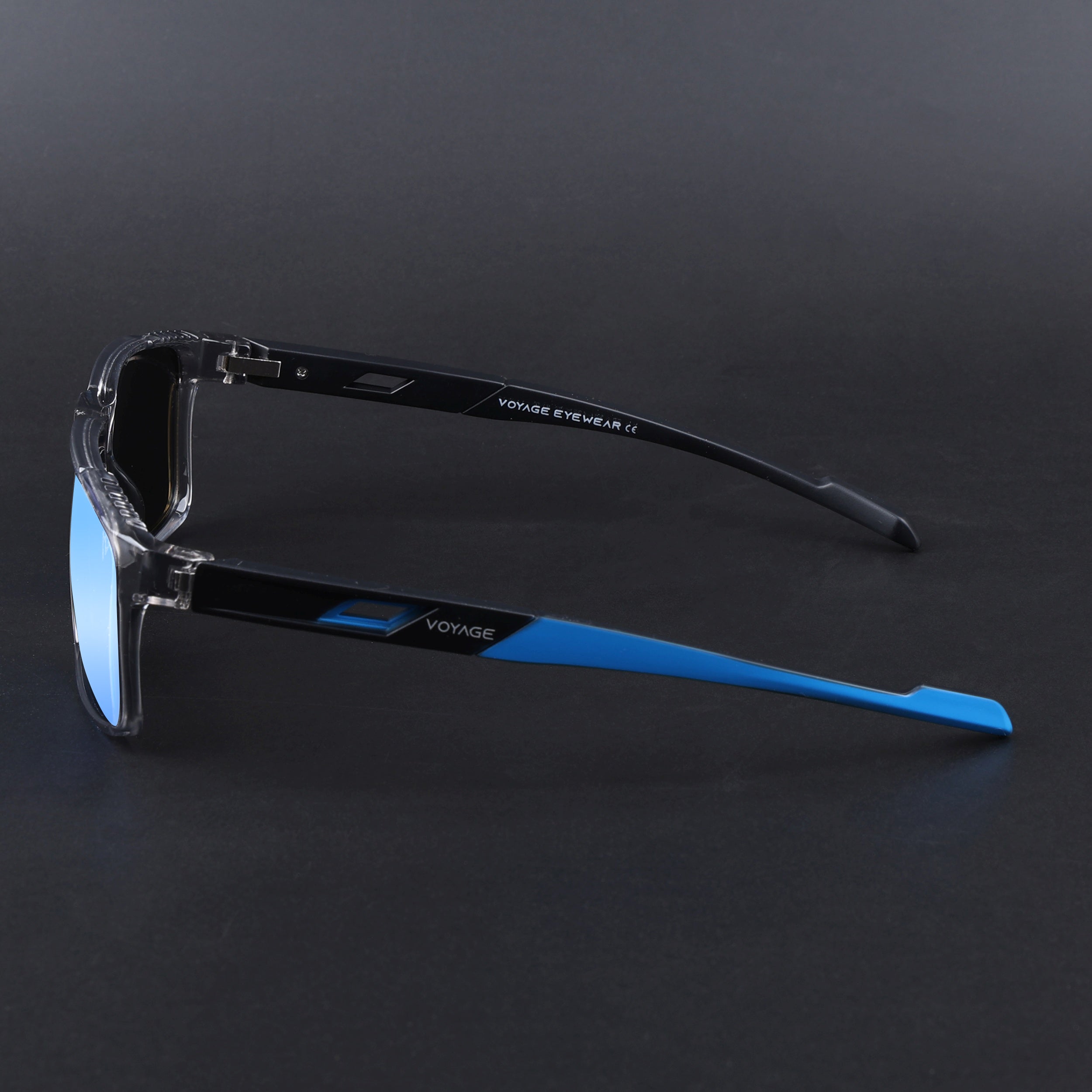 Wayfarer Polarized Sunglasses | Blue Lens | Grey Frame - PMG6785
