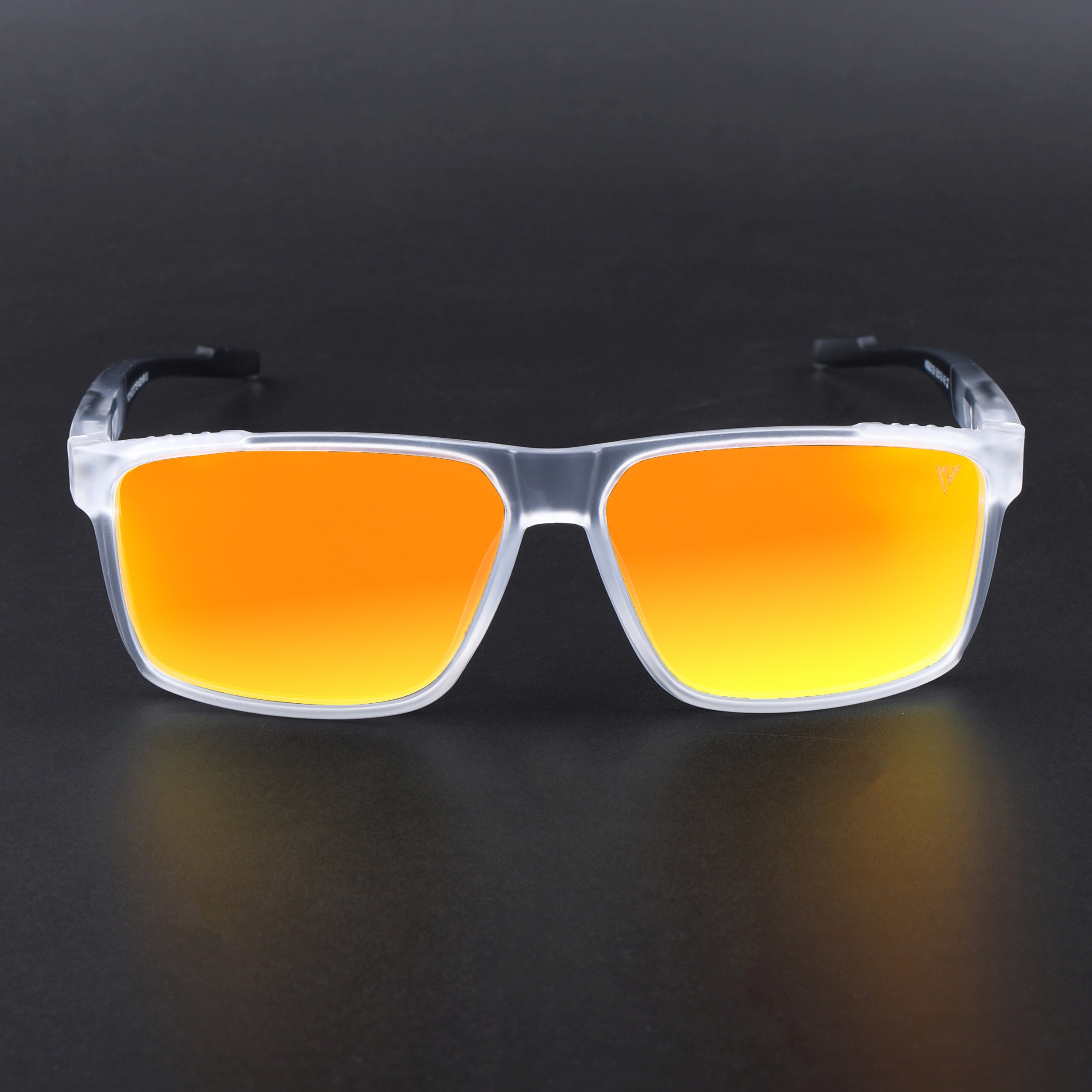Wayfarer Polarized Sunglasses | Orange Lens | Transparent Frame - PMG6786