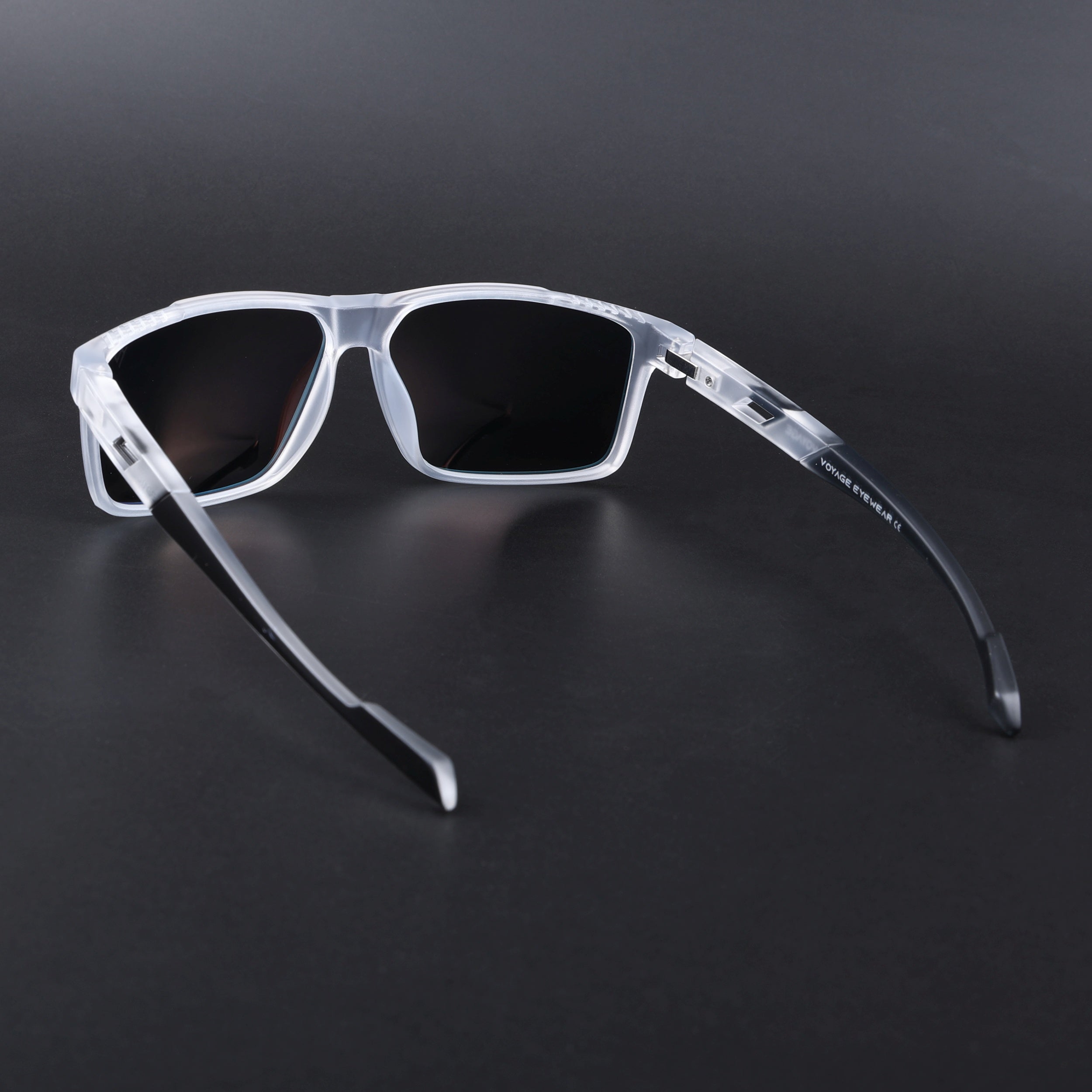 Wayfarer Polarized Sunglasses | Orange Lens | Transparent Frame - PMG6786