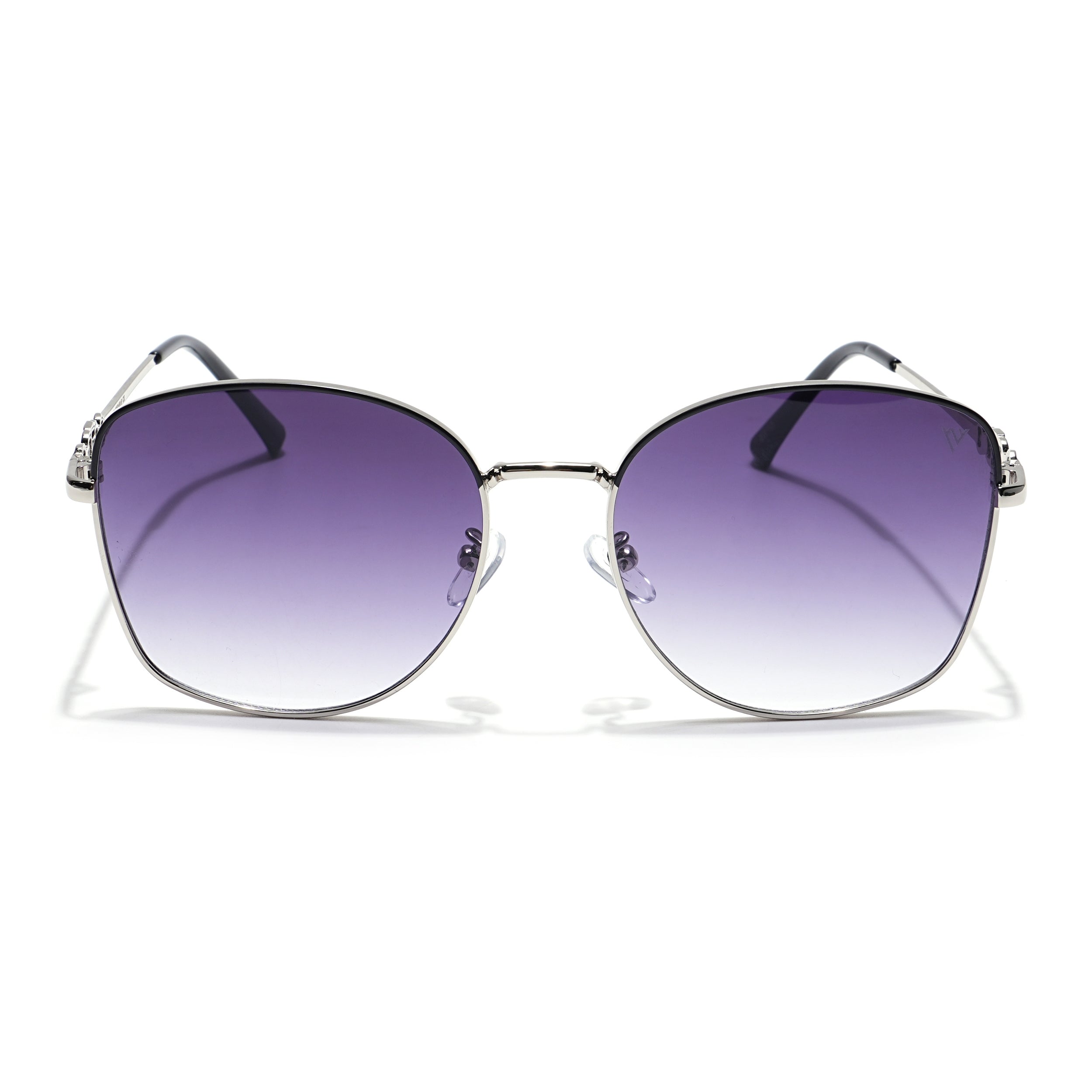 Oversize Sunglasses (Grey & Clear Lens | Silver Frame - MG6034)