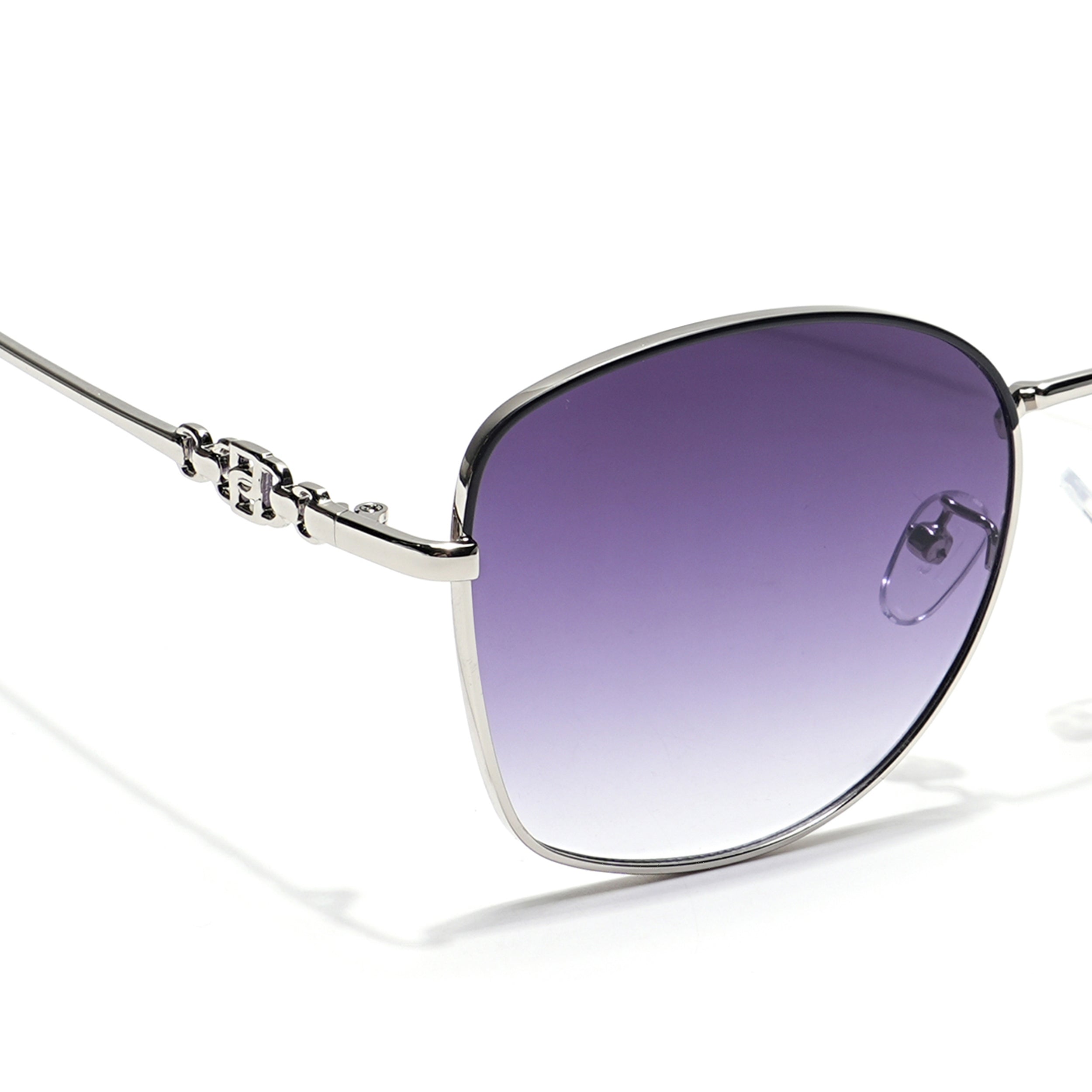Oversize Sunglasses (Grey & Clear Lens | Silver Frame - MG6034)