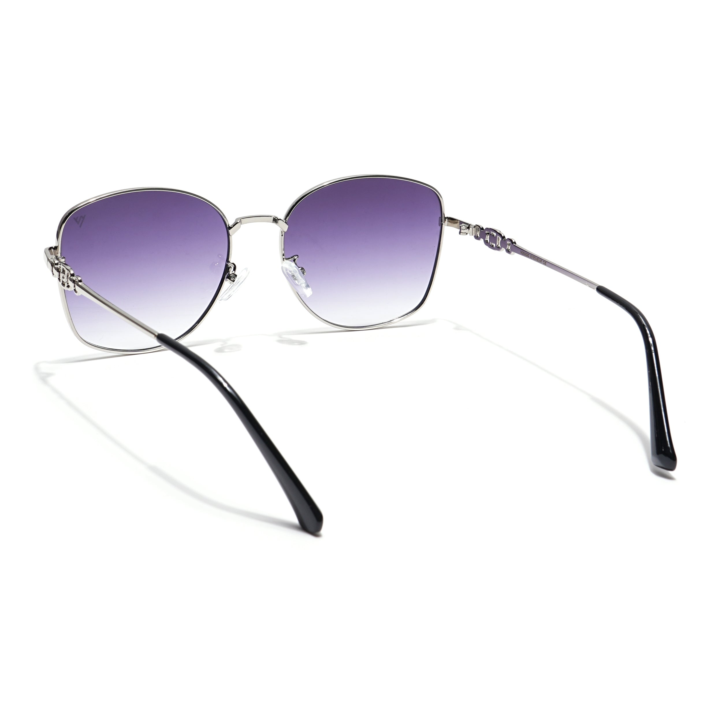 Oversize Sunglasses (Grey & Clear Lens | Silver Frame - MG6034)