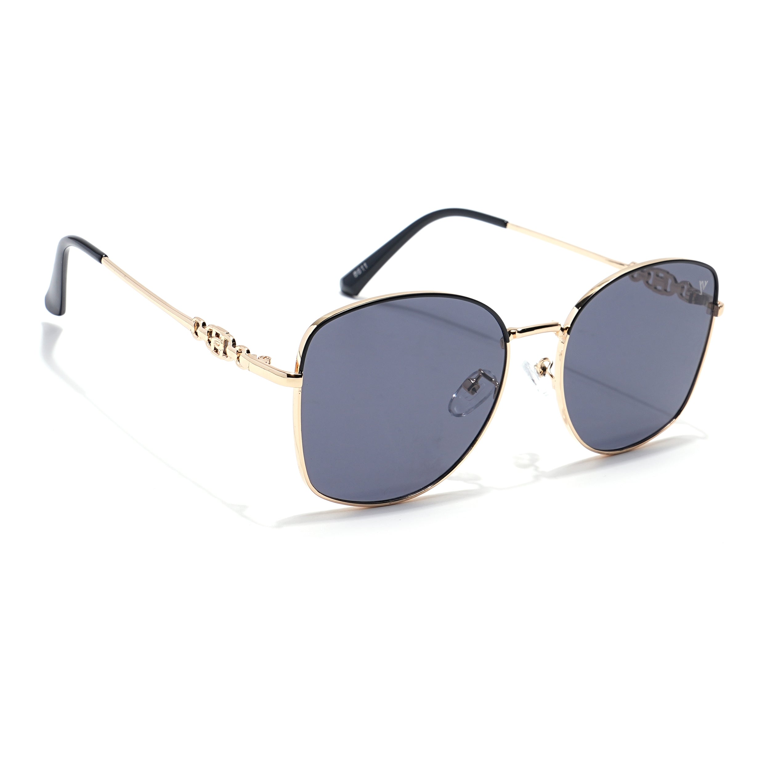 Oversize Sunglasses (Black Lens | Golden Frame - MG6035)