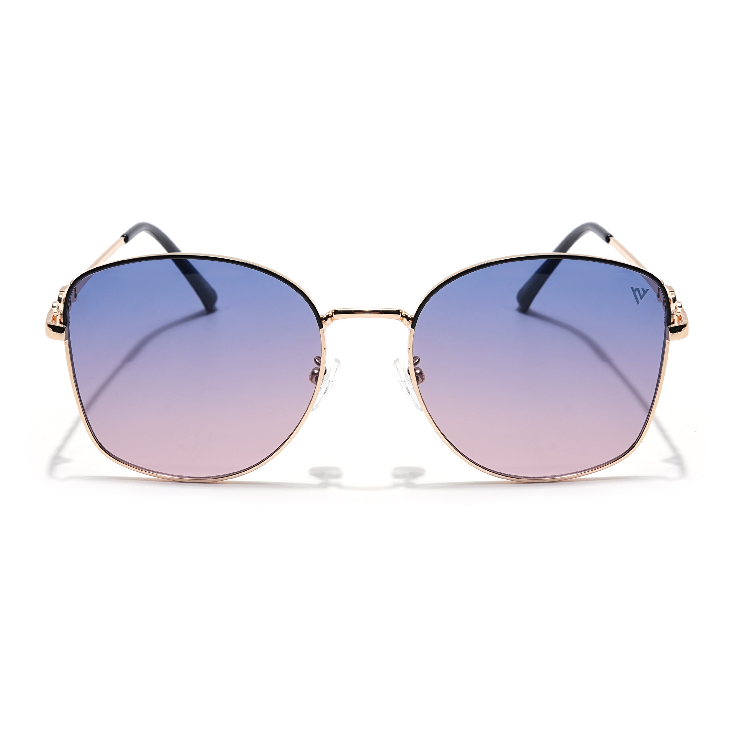 Oversize Sunglasses (Grey & Pink Lens | Golden Frame - MG6036)