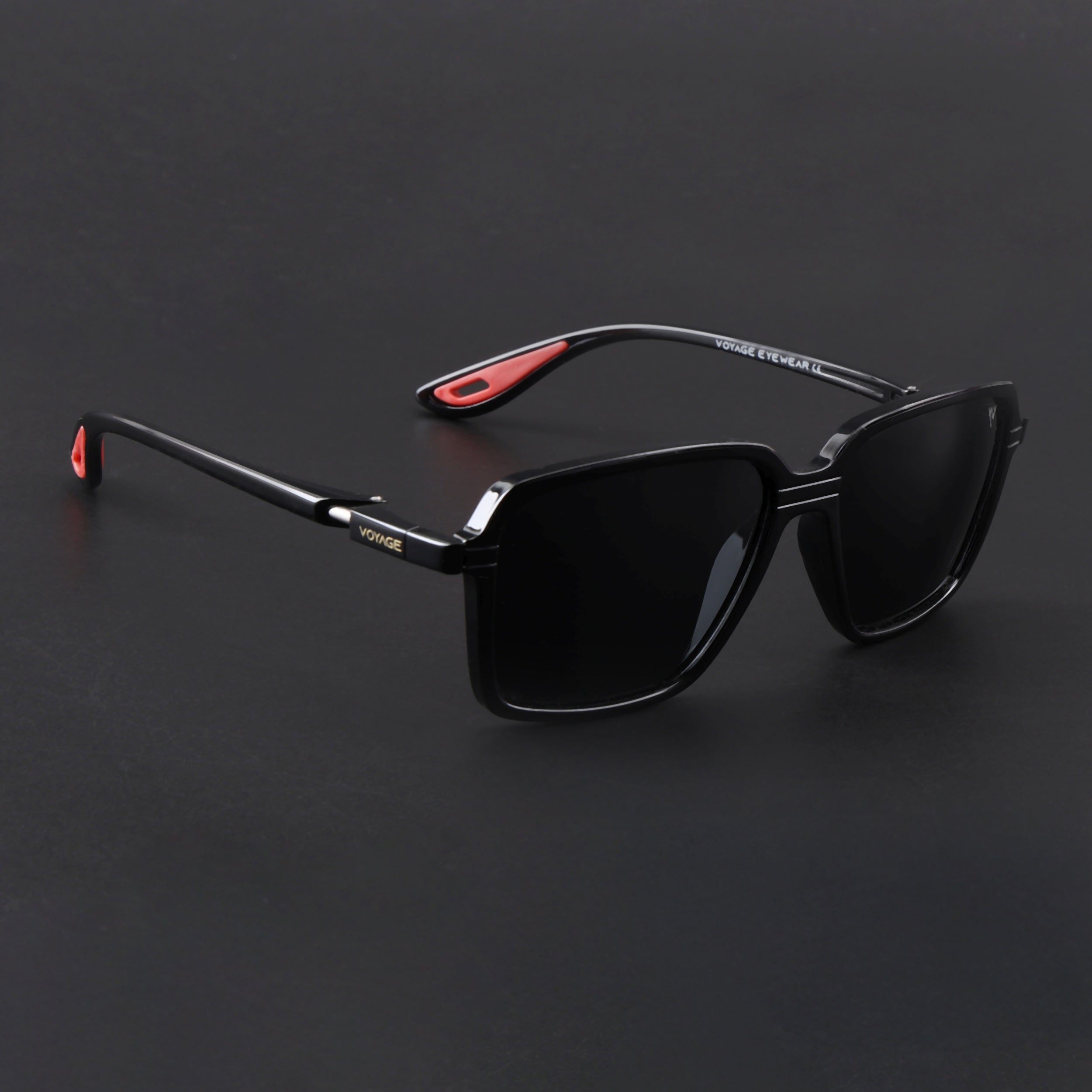 Hydra | Shine Black Polarized Square Sunglasses | PMG6653