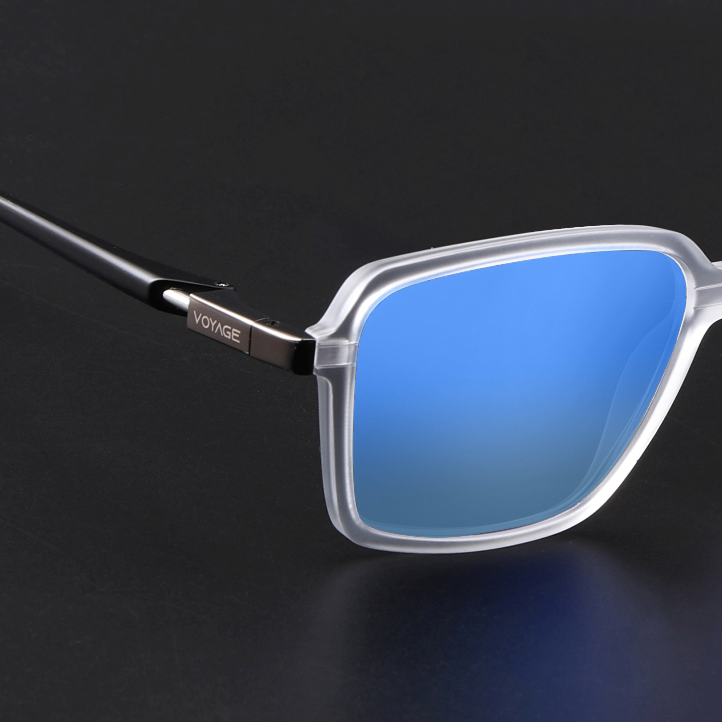 Hydra | Aqua Blue Reflector Polarized Square Sunglasses | PMG6659
