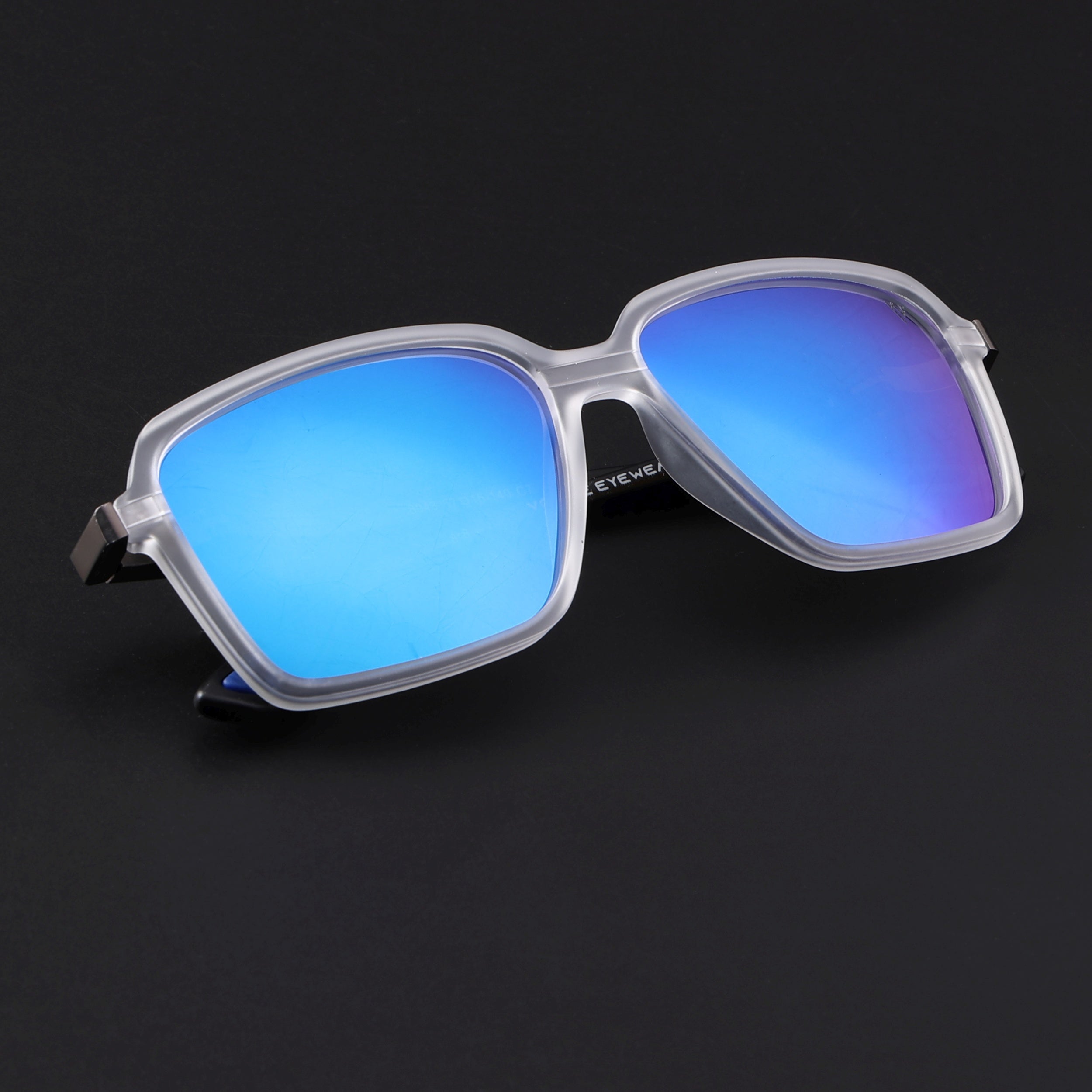 Hydra | Aqua Blue Reflector Polarized Square Sunglasses | PMG6659