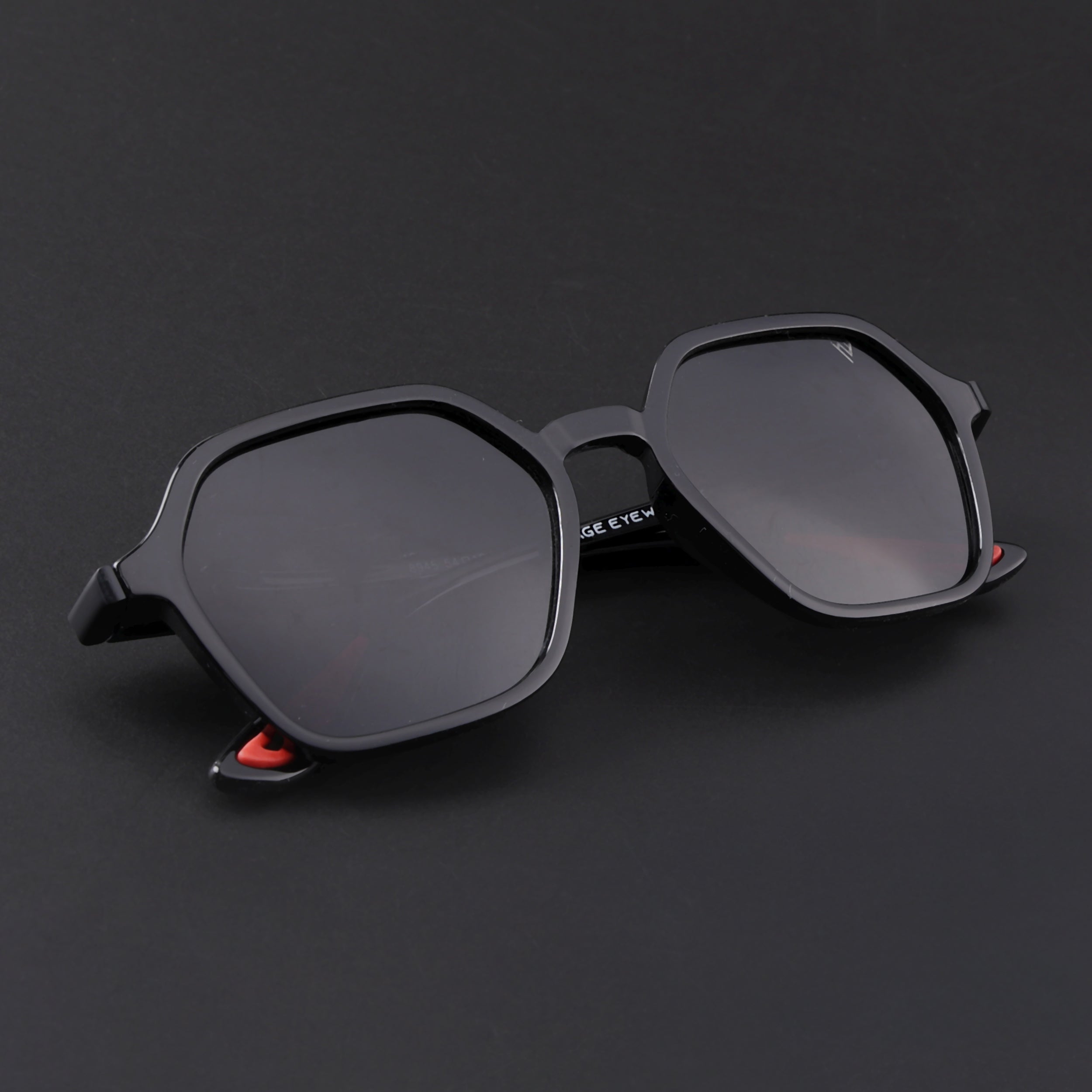 EdgeX | Shine Black Polarized Hexagon Sunglasses | PMG6639