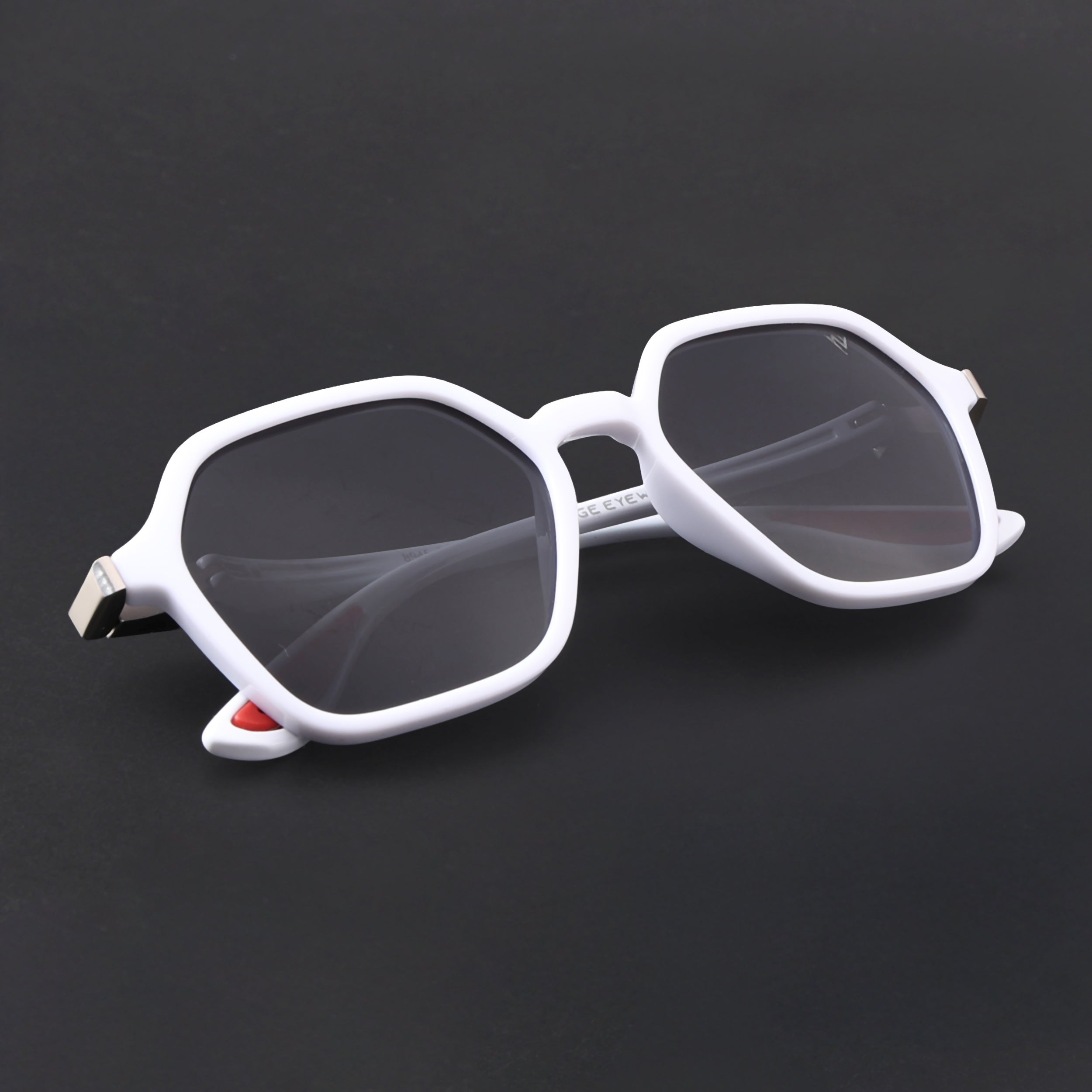 EdgeX | White Polarized Hexagon Sunglasses | PMG6642