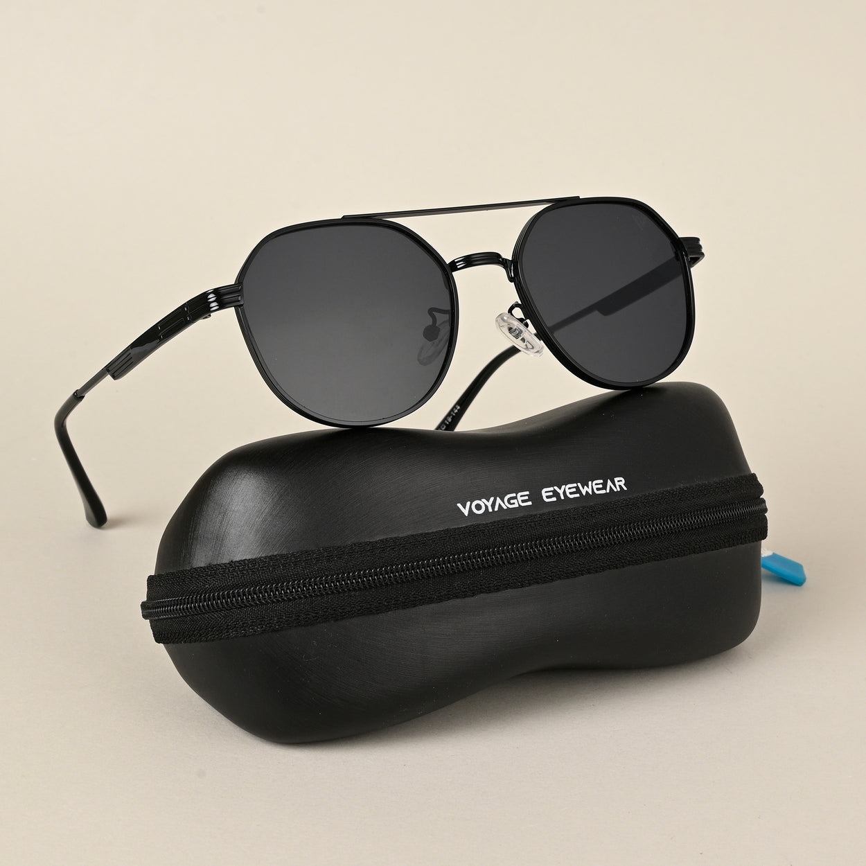 Voyage Black Round Sunglasses for Men & Women (8950MG4331)