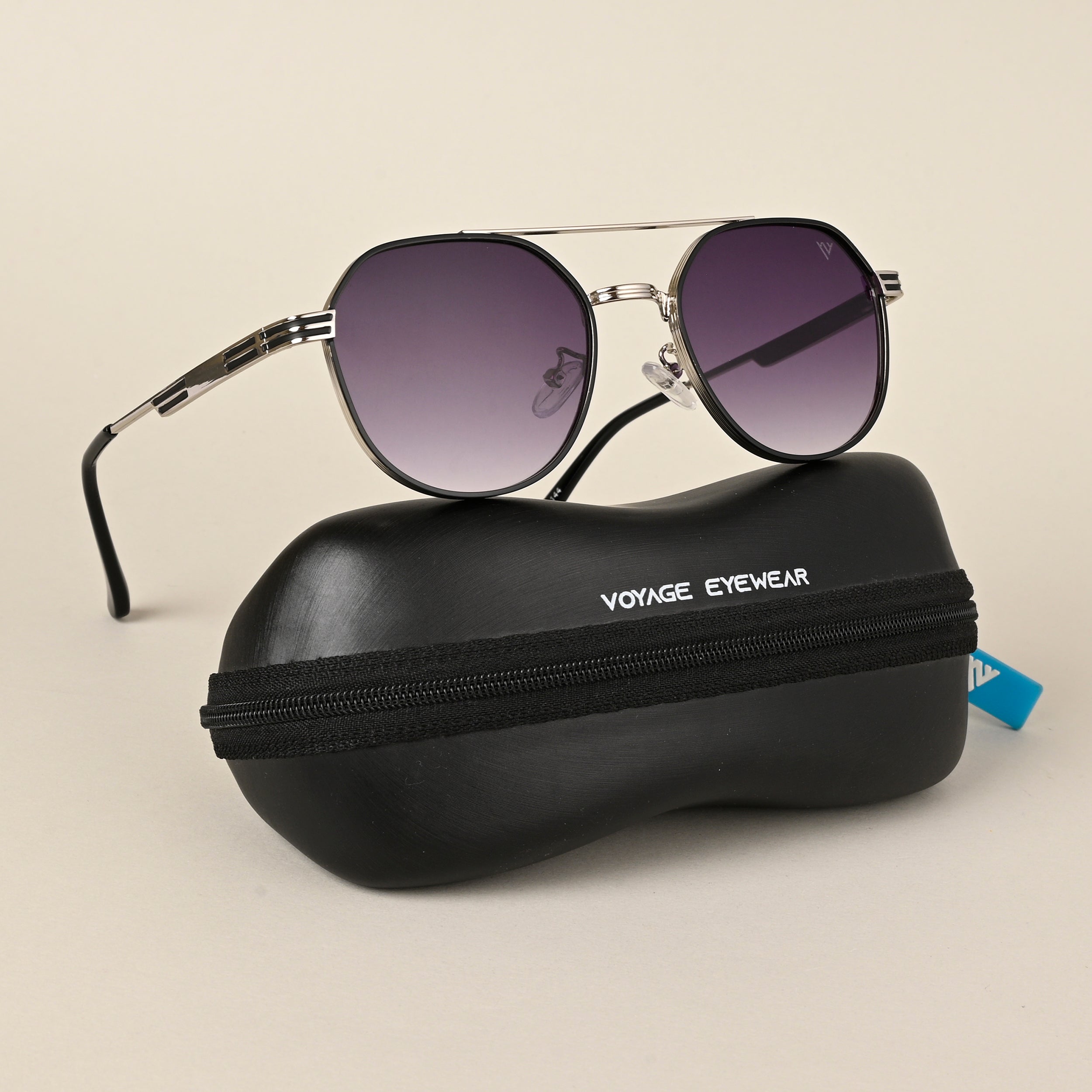 Voyage Purple & Clear Round Sunglasses for Men & Women (8950MG4333)
