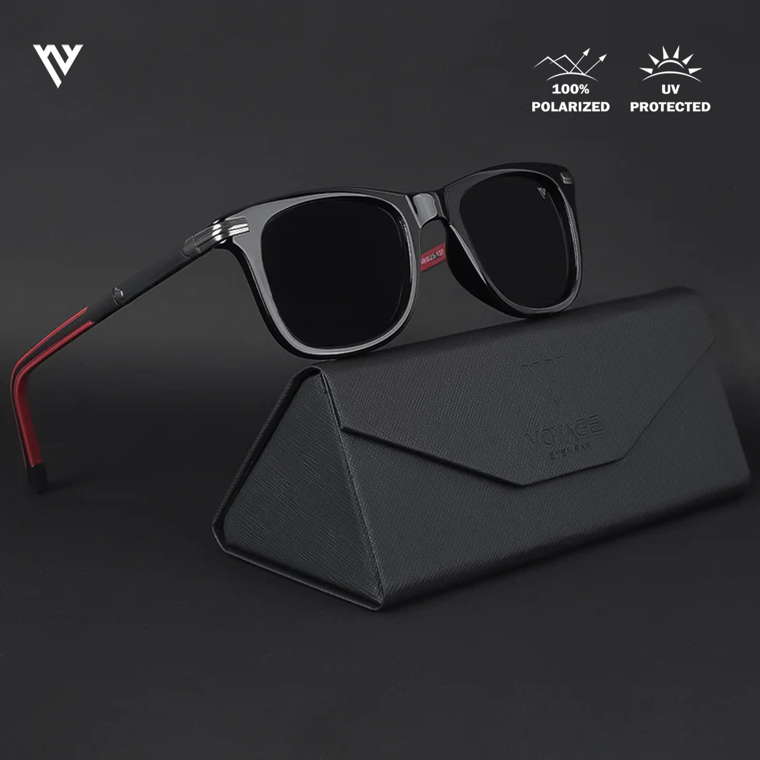 Ranger | Black Polarized Wayfarer Sunglasses - PMG3966