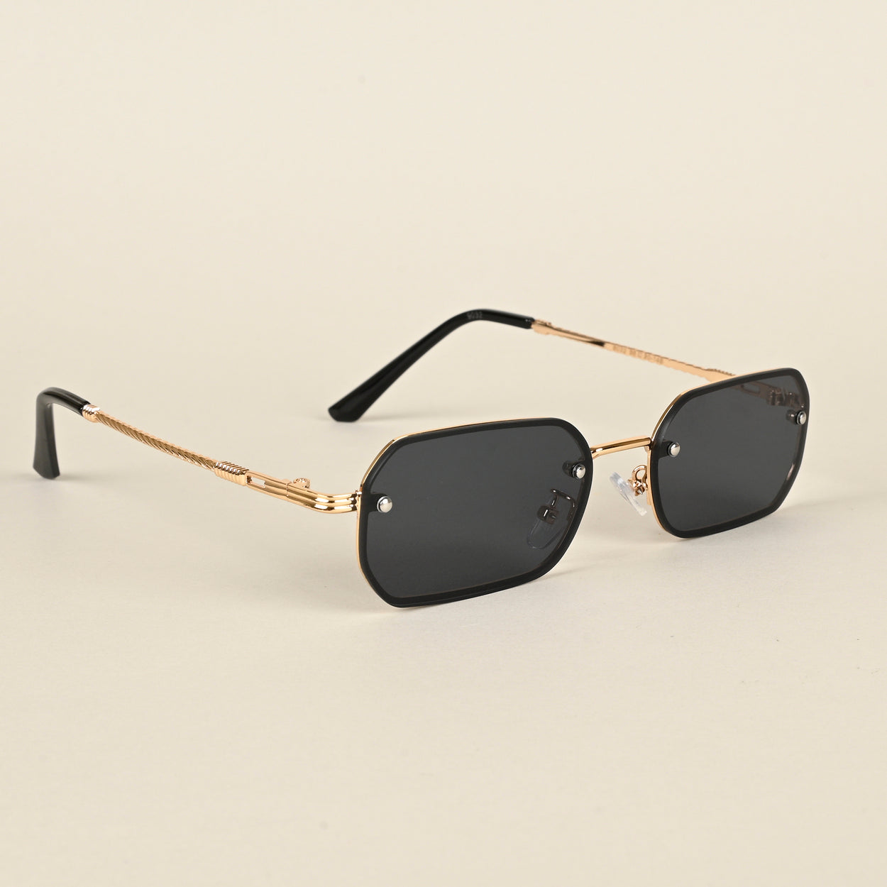 Voyage Black Rectangle Sunglasses for Men & Women (9032MG4321)