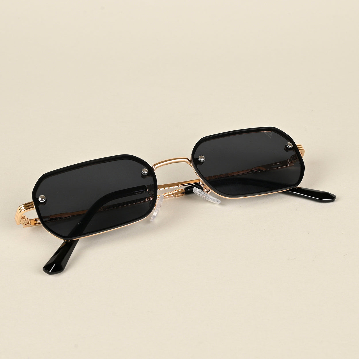 Voyage Black Rectangle Sunglasses for Men & Women (9032MG4321)