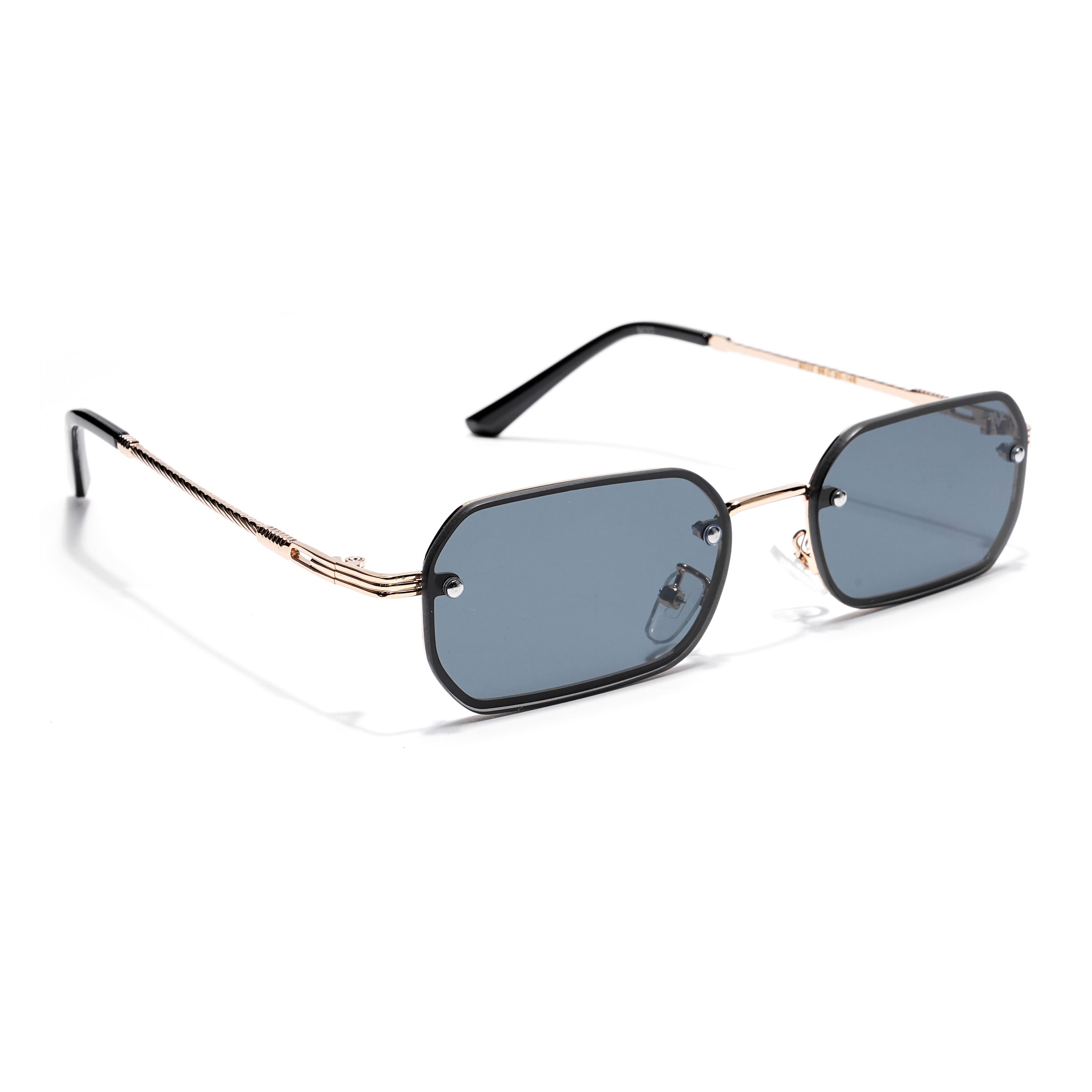 Bareline | Gold-Black Rectangle Sunglasses | MG4321