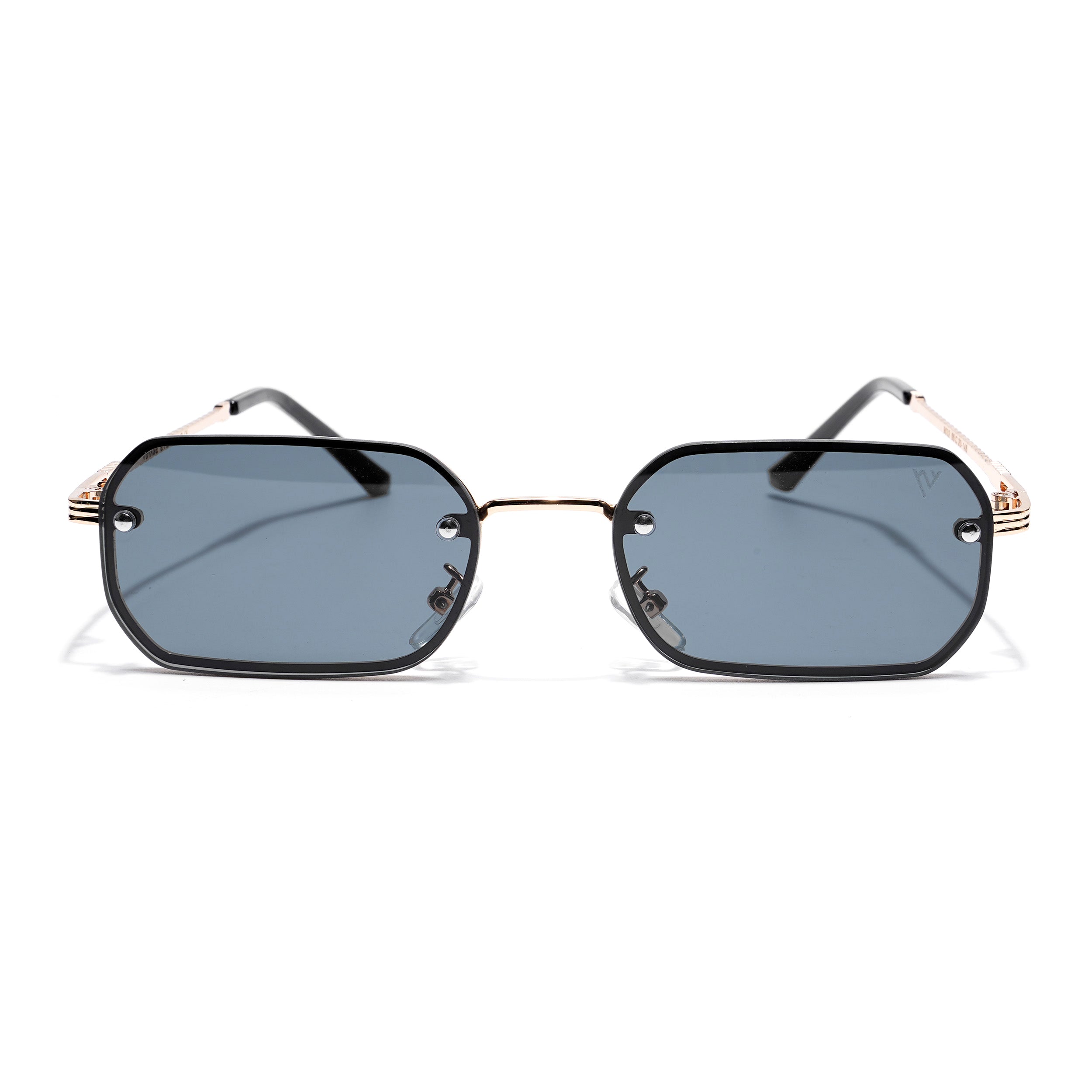 Bareline | Gold-Black Rectangle Sunglasses | MG4321