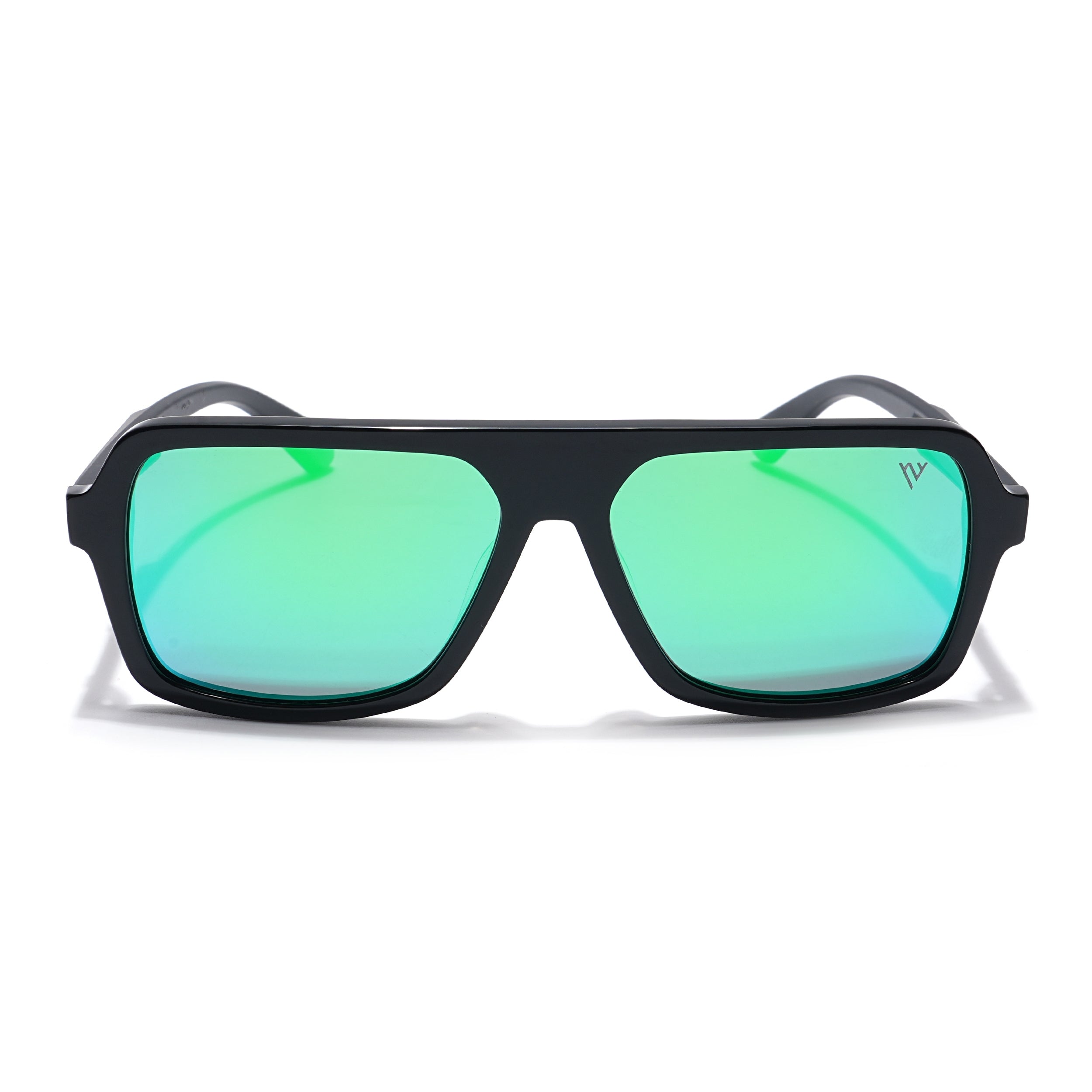 Voyage Select Square Sunglasses (Green Lens | Black Frame - SLPMG6207)