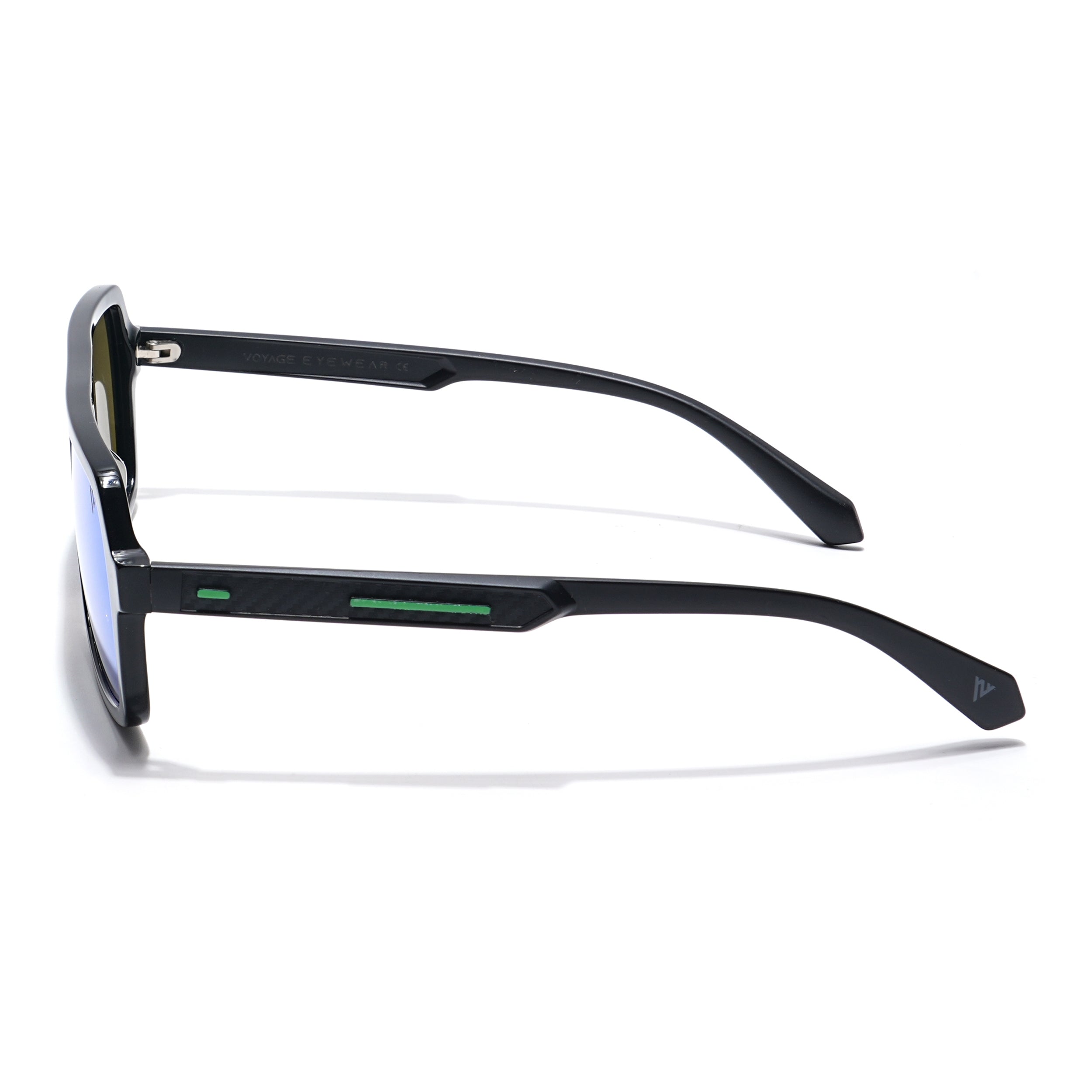 Voyage Select Square Sunglasses (Green Lens | Black Frame - SLPMG6207)