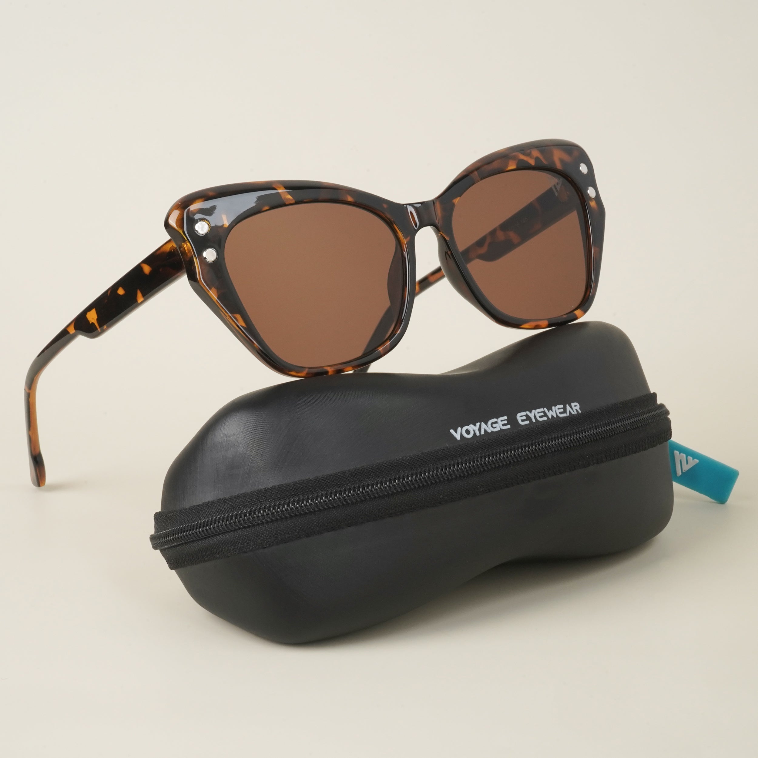 Voyage Demin Brown Cateye Sunglasses for Women (9174MG4108)