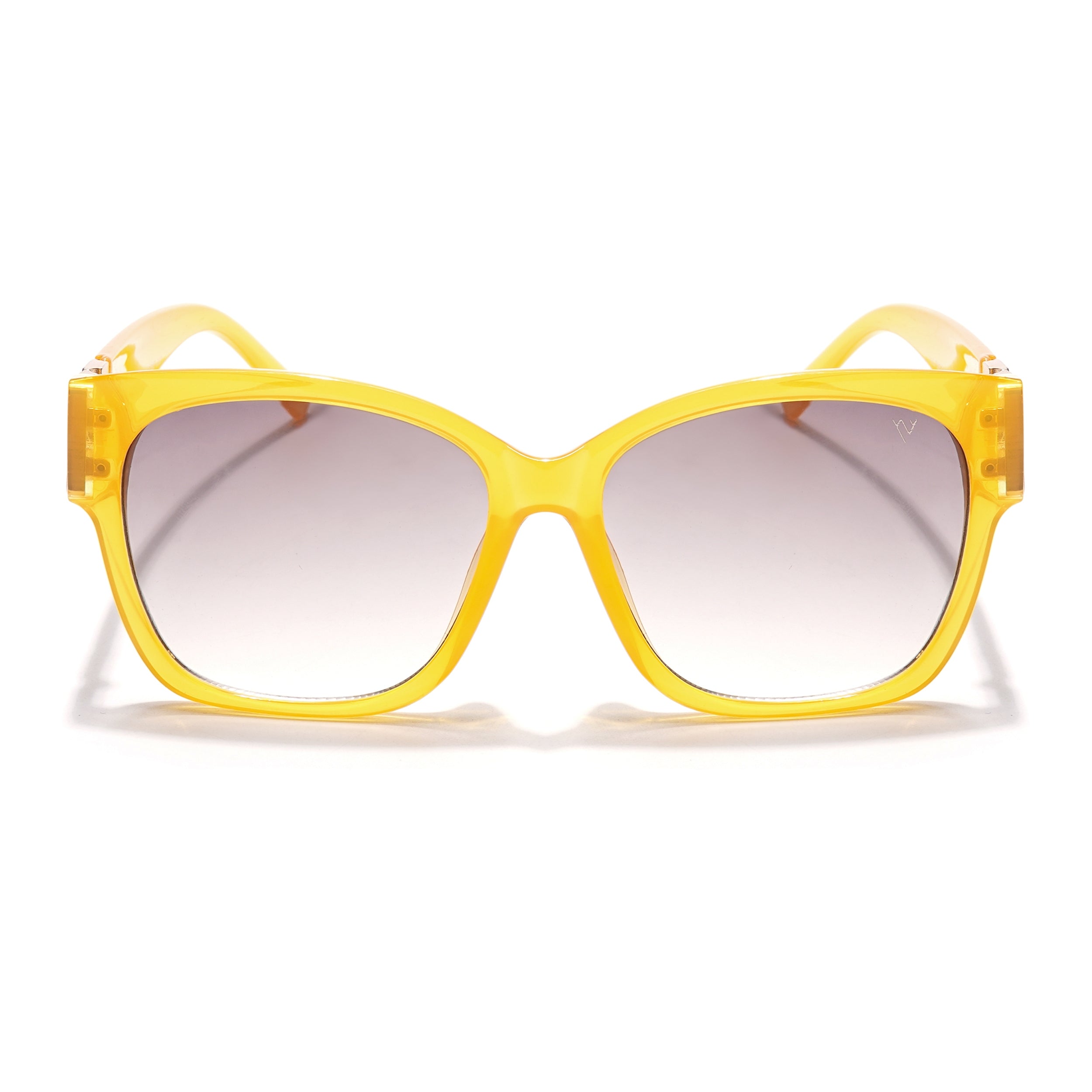 Over Size Sunglasses (Brown & Clear Lens | Light Yellow Frame - MG5811)