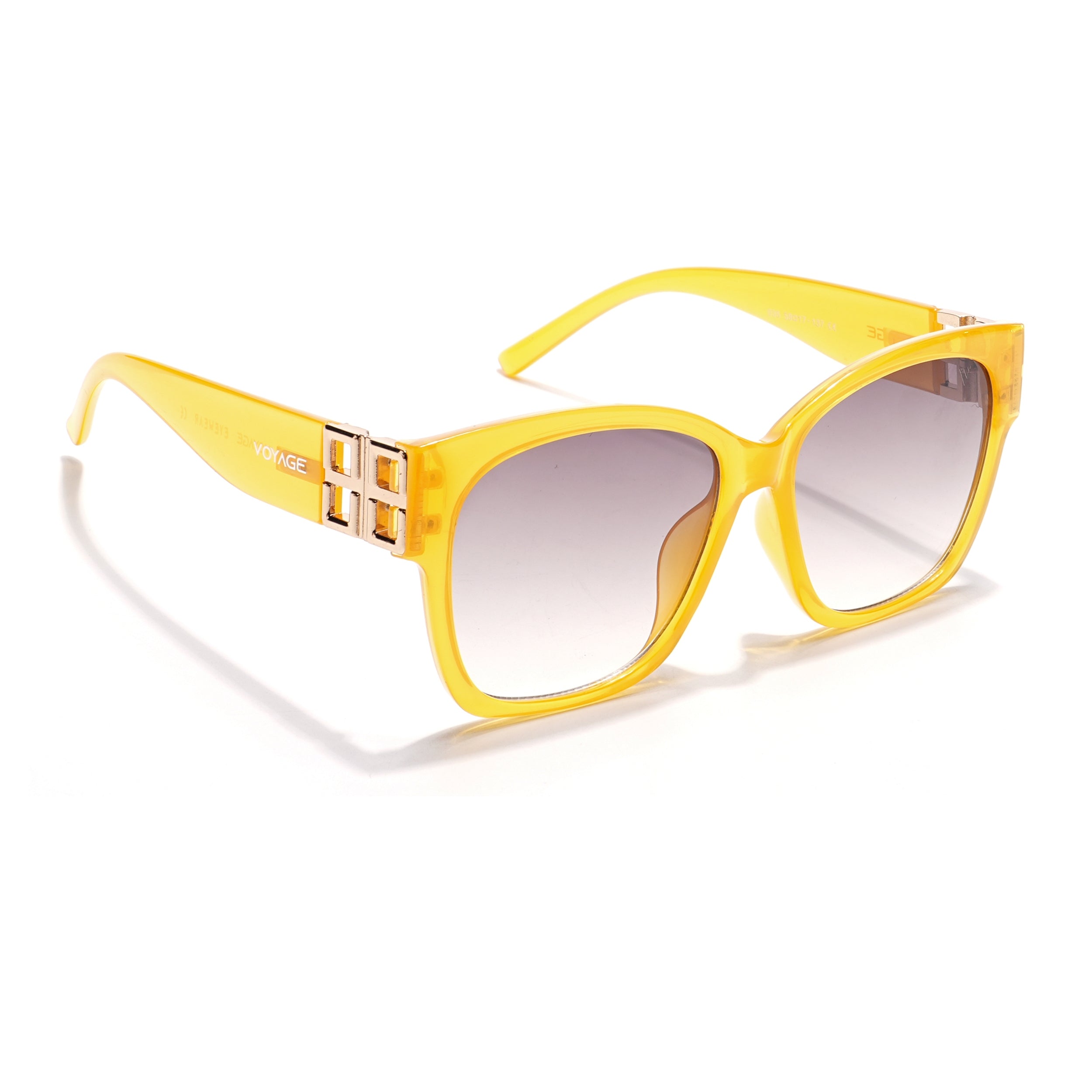 Over Size Sunglasses (Brown & Clear Lens | Light Yellow Frame - MG5811)